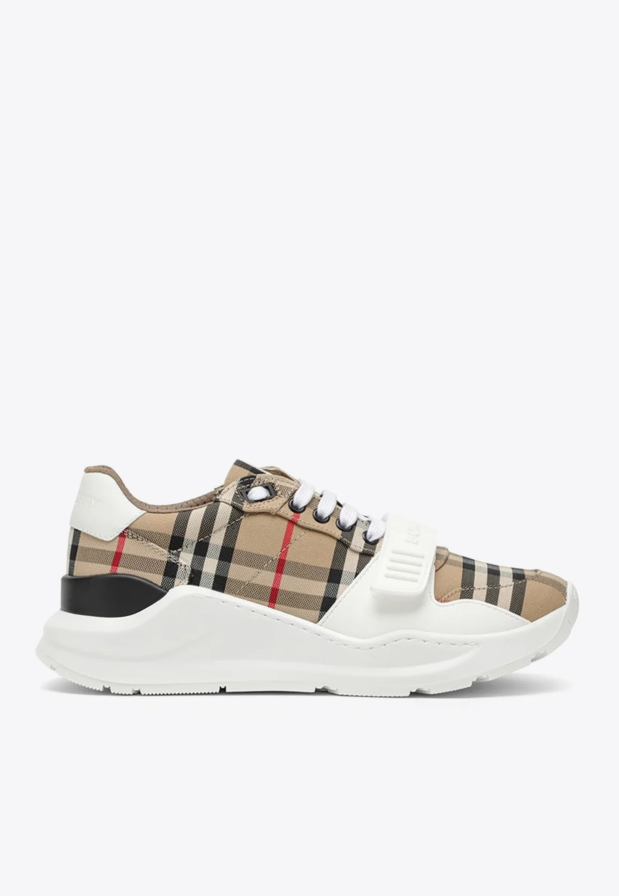 Burberry Paneled Checked Low-Top Sneakers