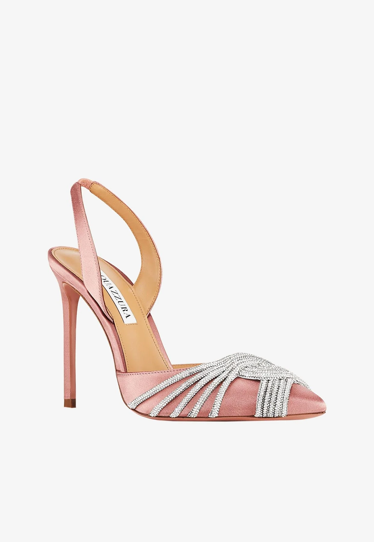 Aquazzura Gatsby 105 Satin Slingback Pumps Women Shoes