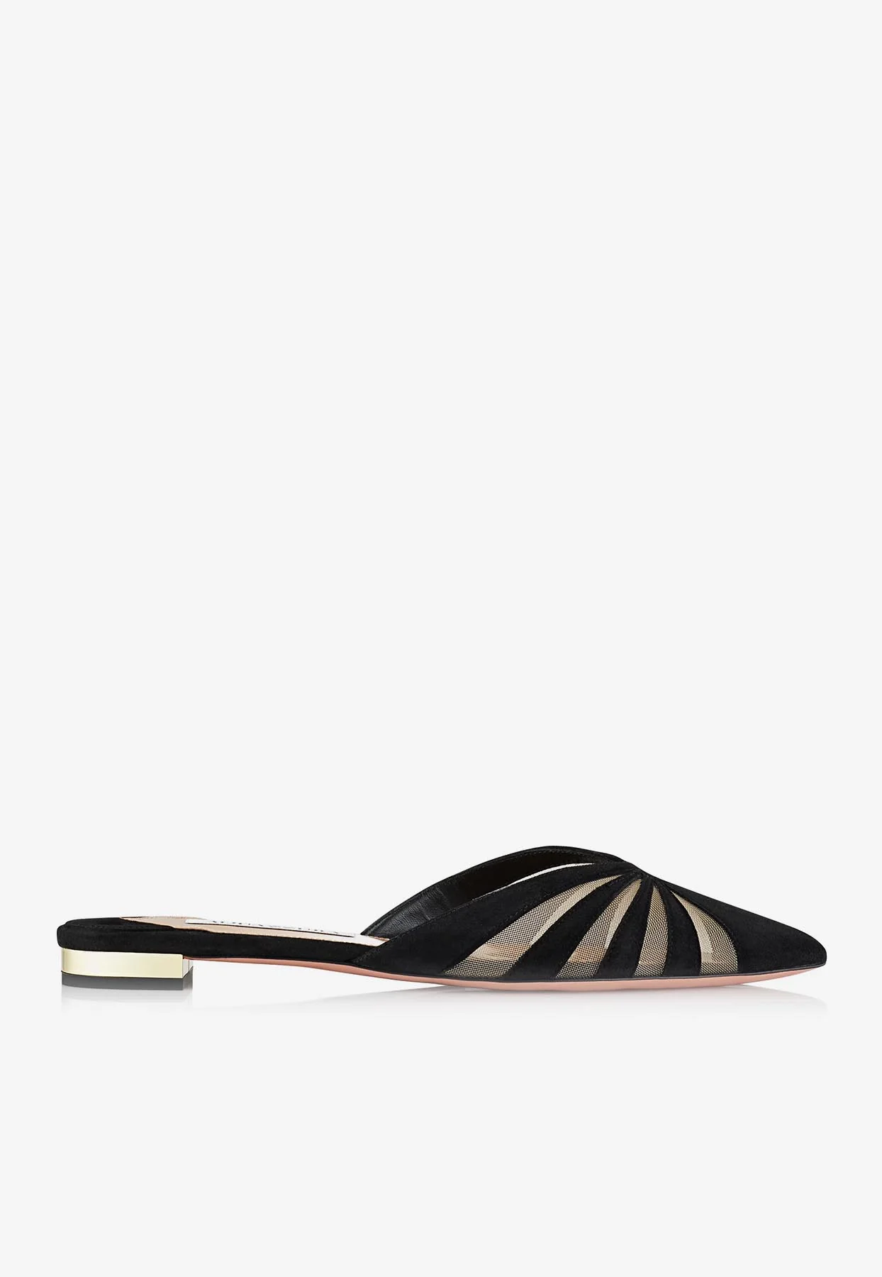 Aquazzura The Spy Flat Mules in Suede Women Shoes