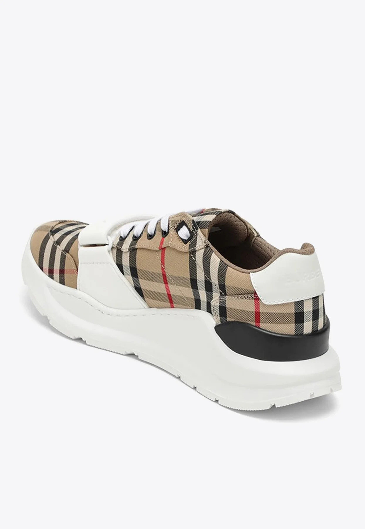 Burberry Paneled Checked Low-Top Sneakers