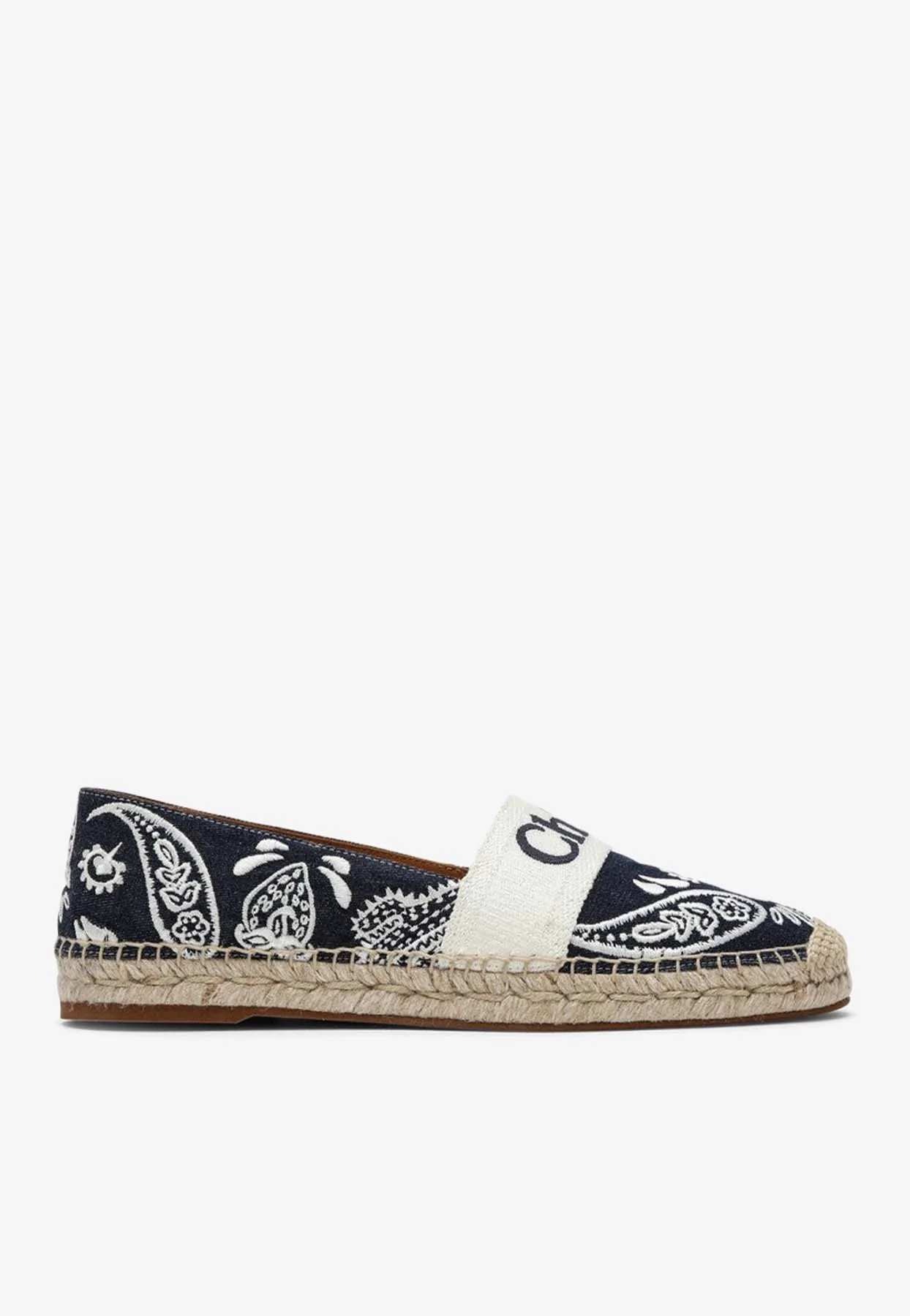 Chloe Piia Embroidered Denim Espadrilles
