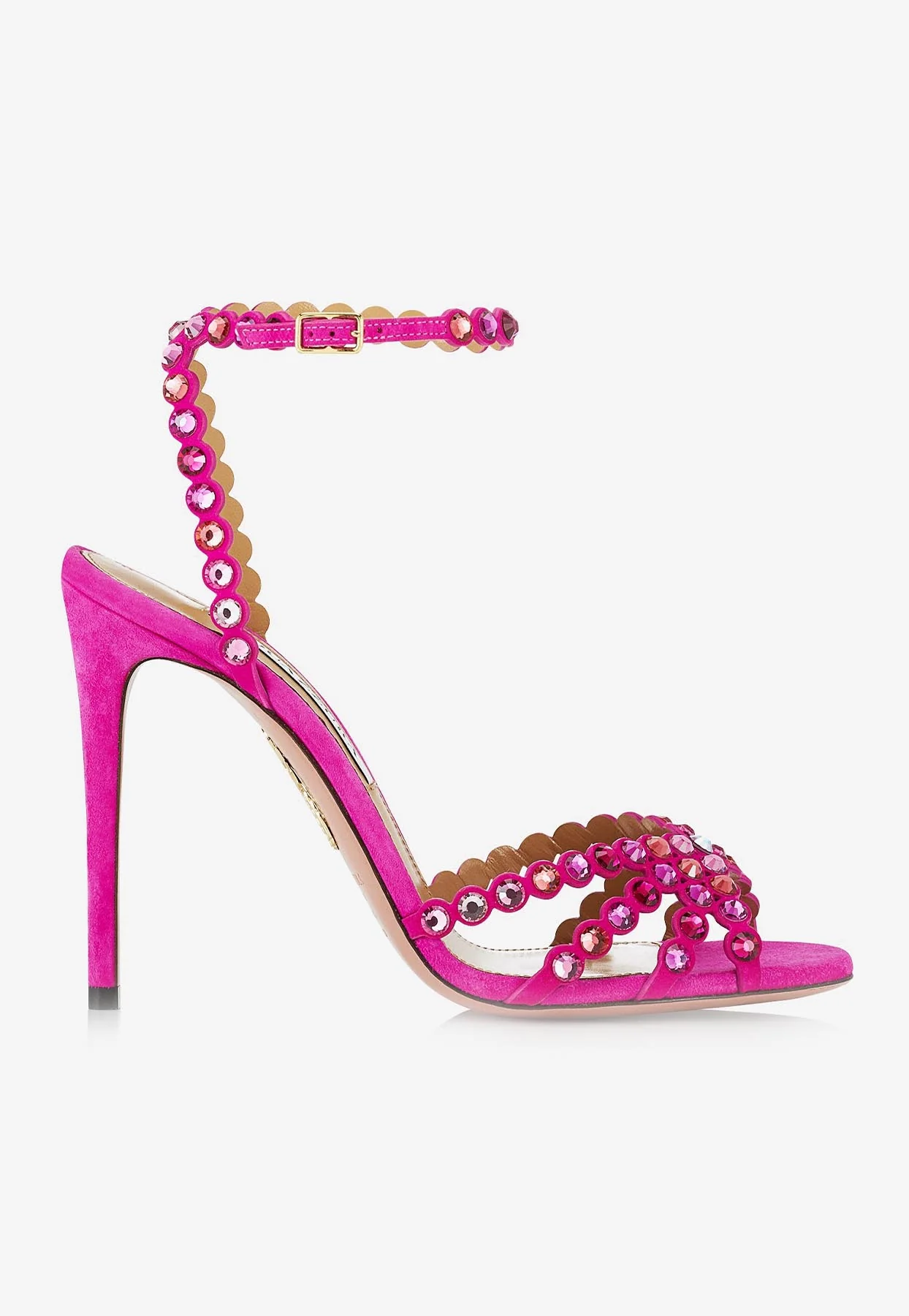 Aquazzura Tequila 105 Crystal-Embellished Sandals Women Shoes