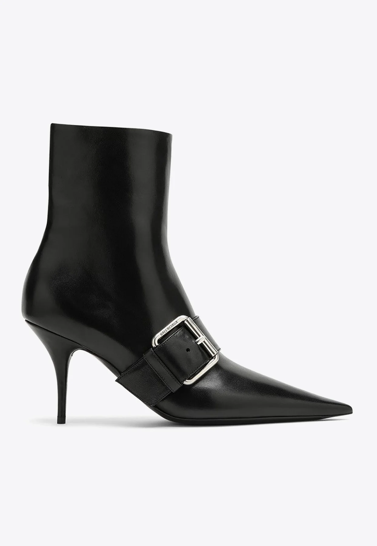 Balenciaga 80 Buckle-Detailed Leather Ankle Boots