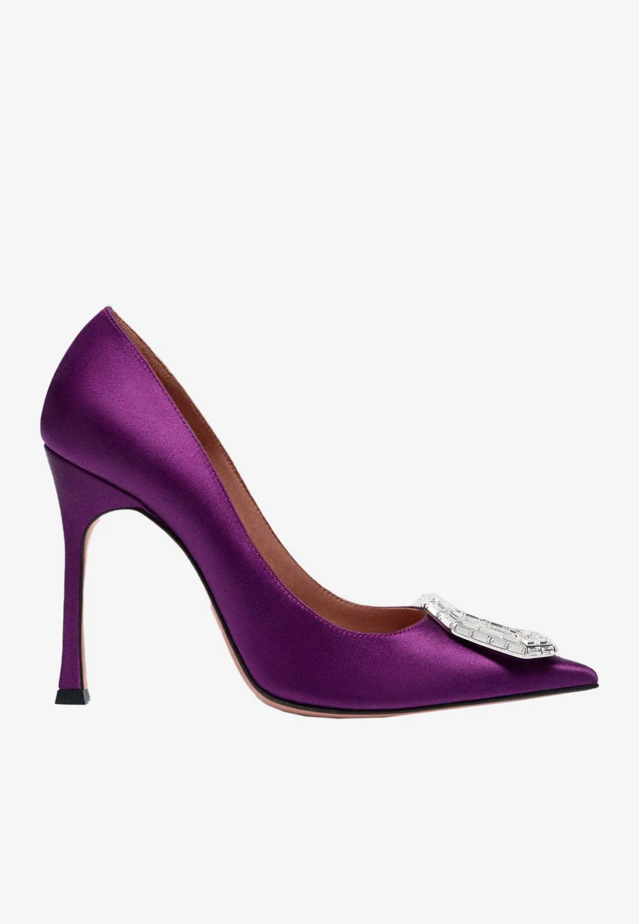 Amina Muaddi Camelia 105 Crystal-Embellished Satin Pumps Women Shoes