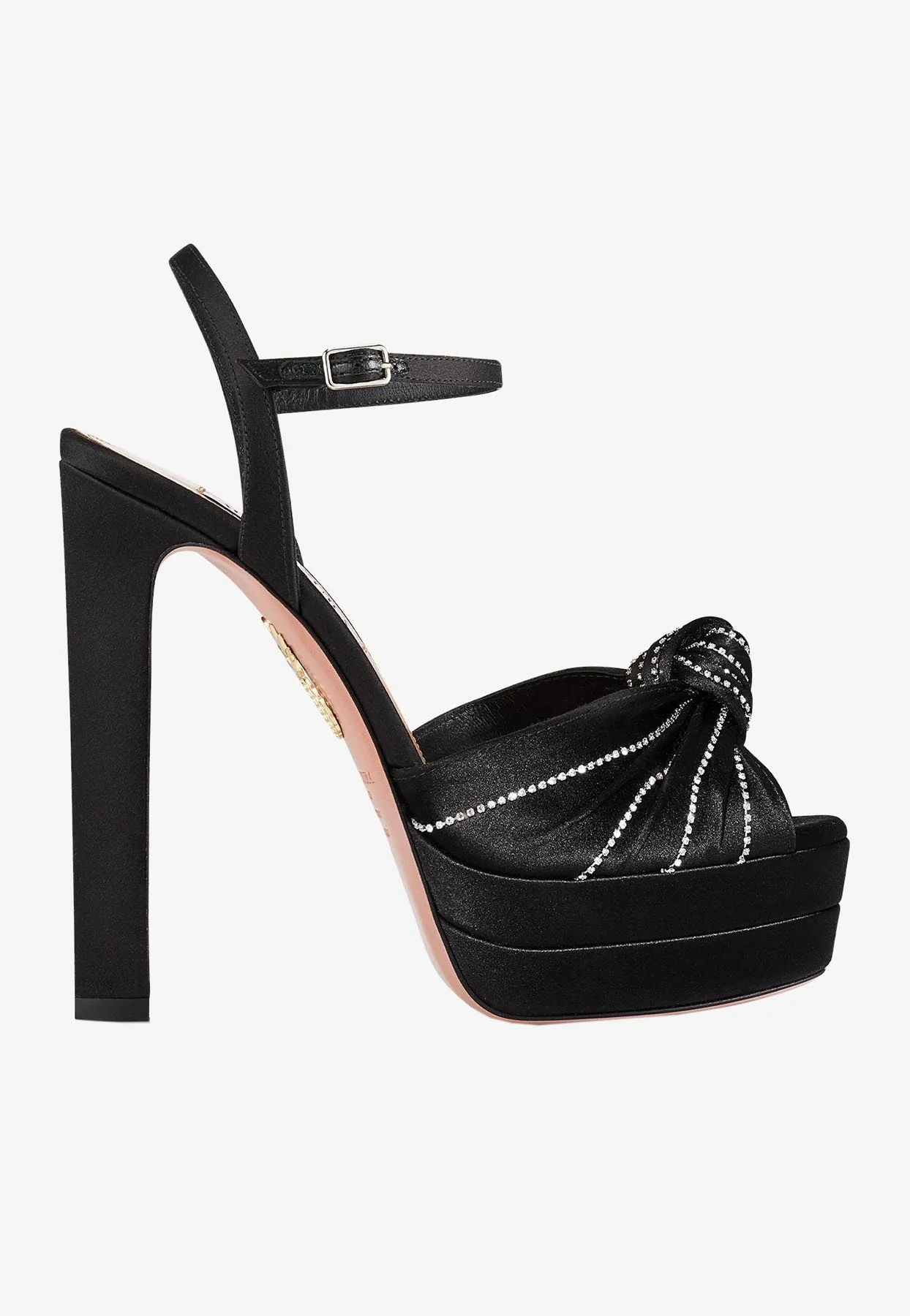 Aquazzura Atelier 130 Crystal-Embellished Platform Sandals Women Shoes