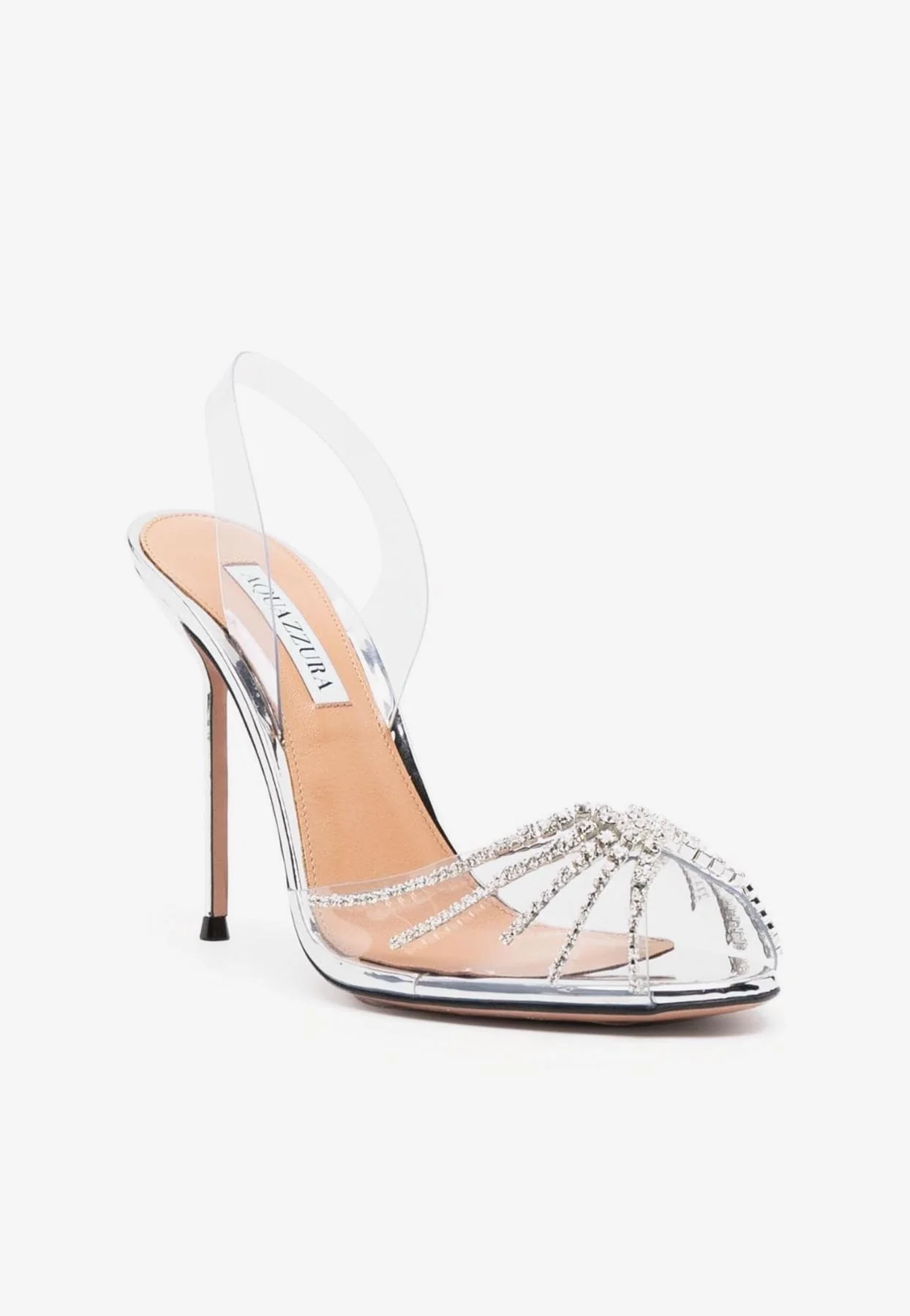 Aquazzura Sunshine 105 Plexi Slingback Sandals Women Shoes