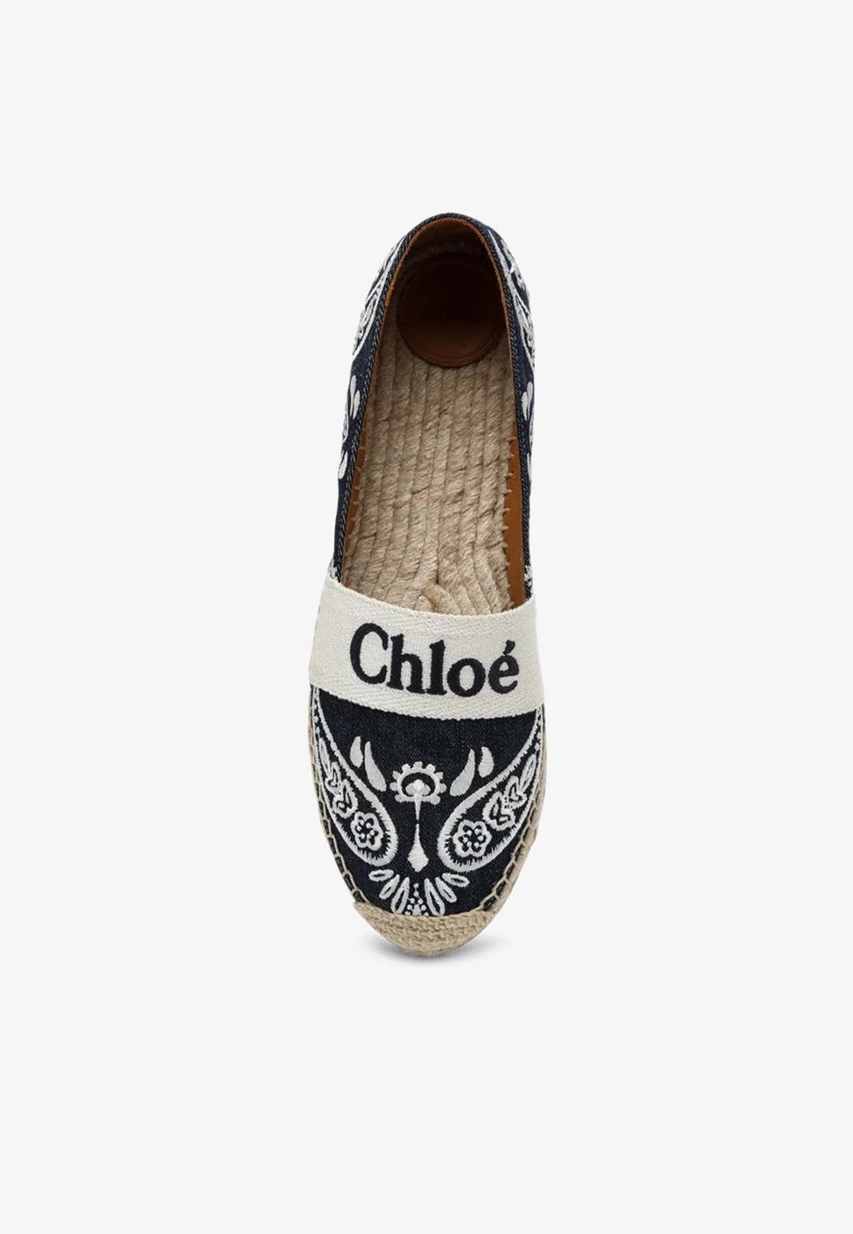 Chloe Piia Embroidered Denim Espadrilles