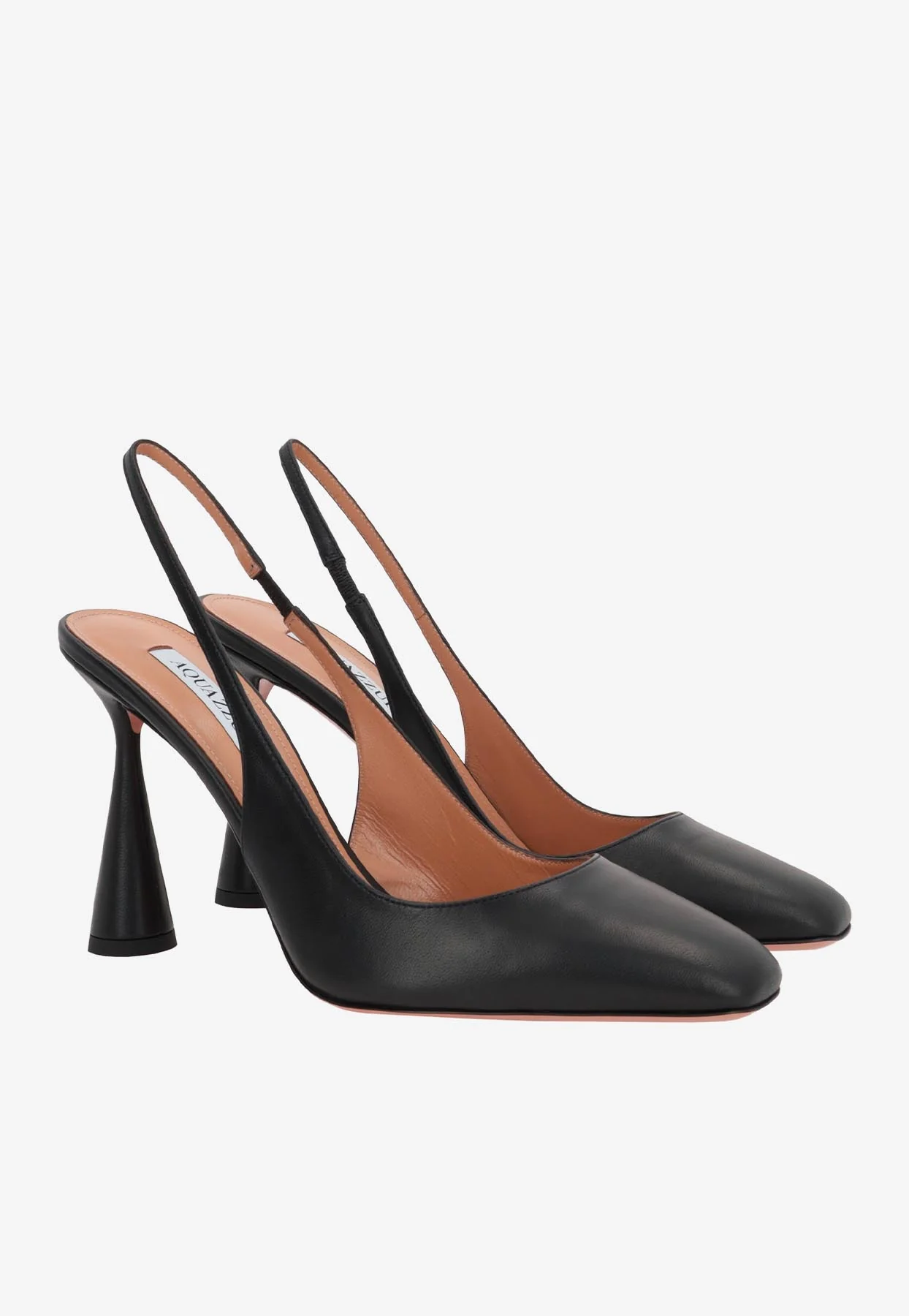 Aquazzura Amore 95 Slingback Leather Pumps Women Shoes