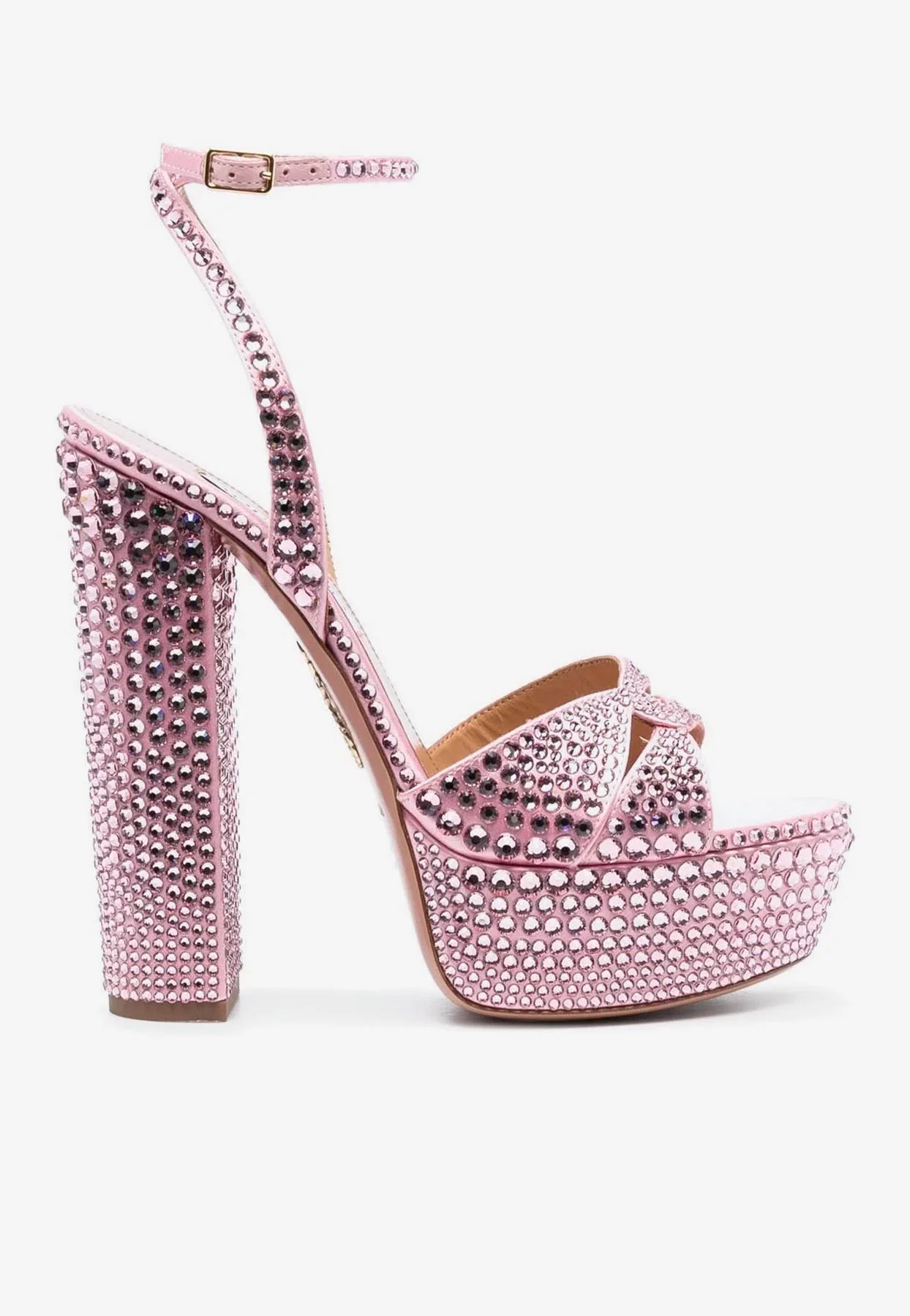 Aquazzura Sinner 140 Crystal-Embellished Platform Sandals Women Shoes