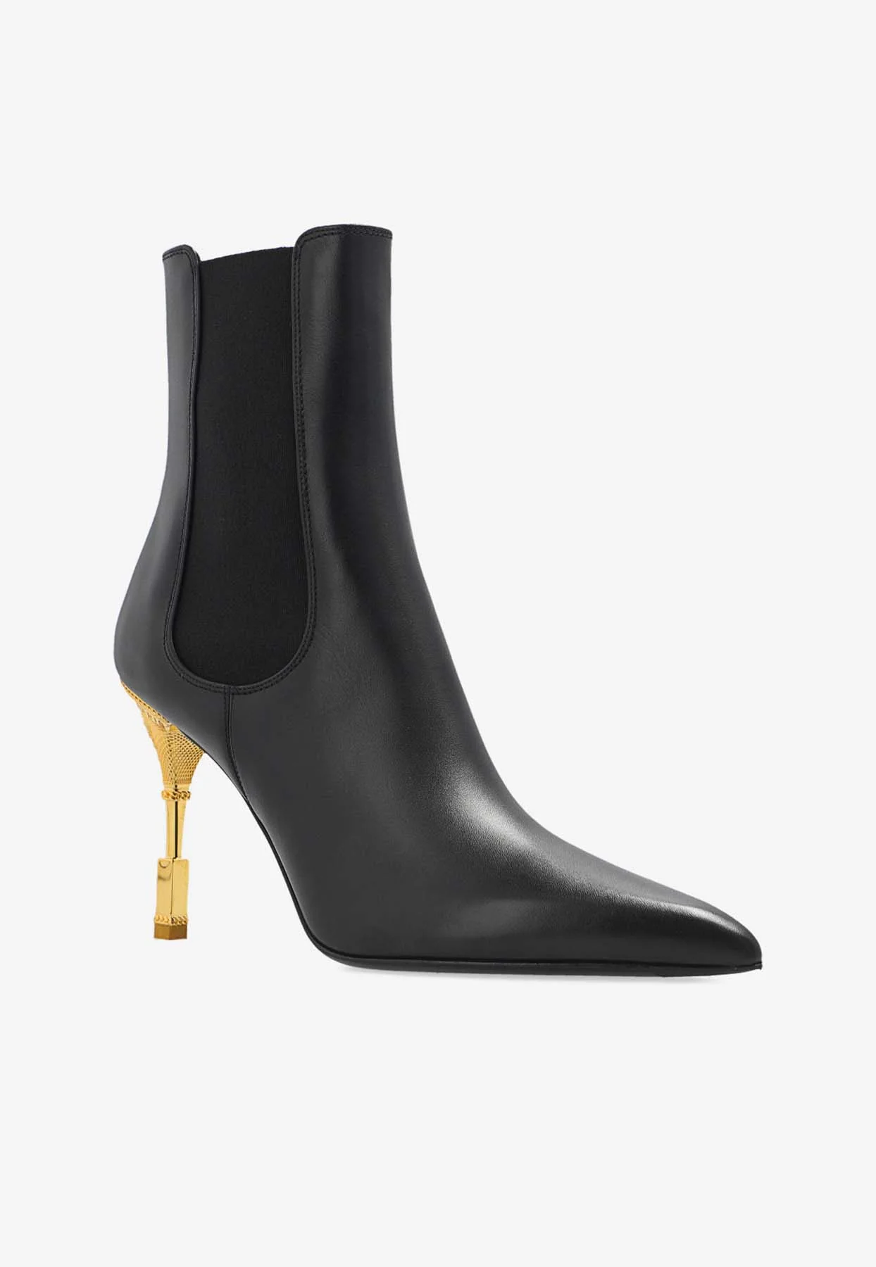 Balmain Moneta 95 Leather Ankle Boots