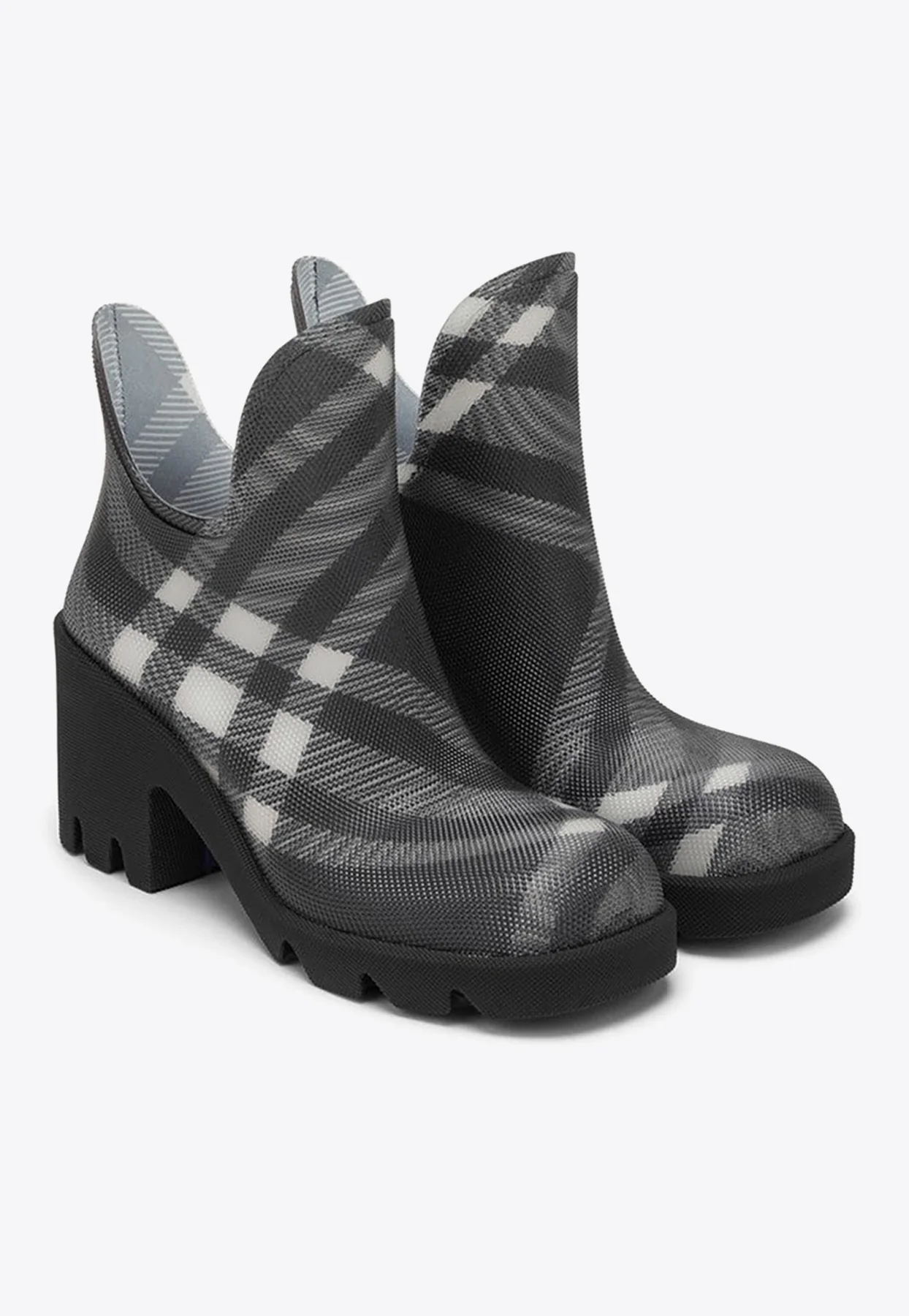 Burberry 65 Checked Platform Ankle Boots