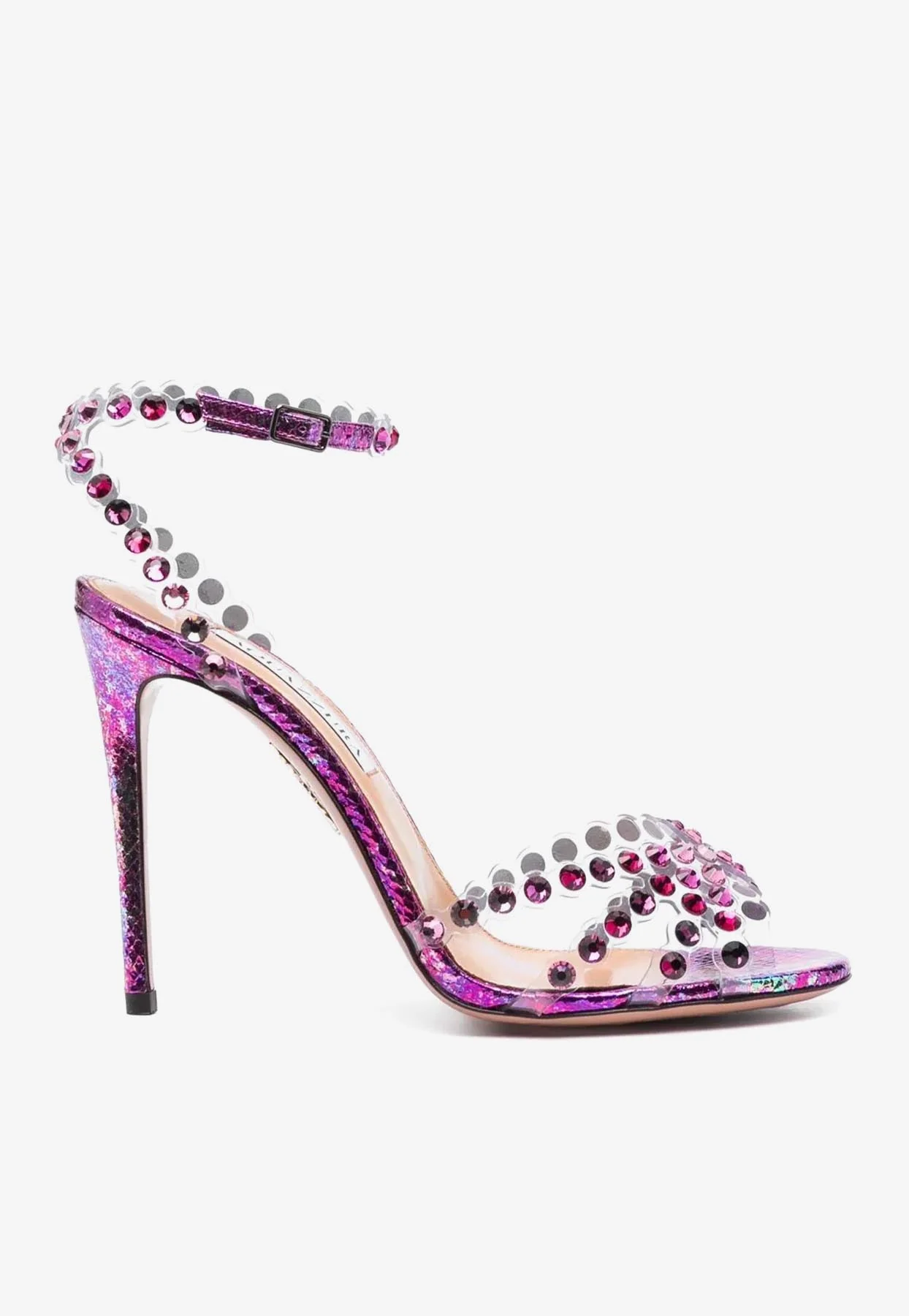 Aquazzura Tequila 105 Crystal-Embellished Sandals in Leather Women Shoes