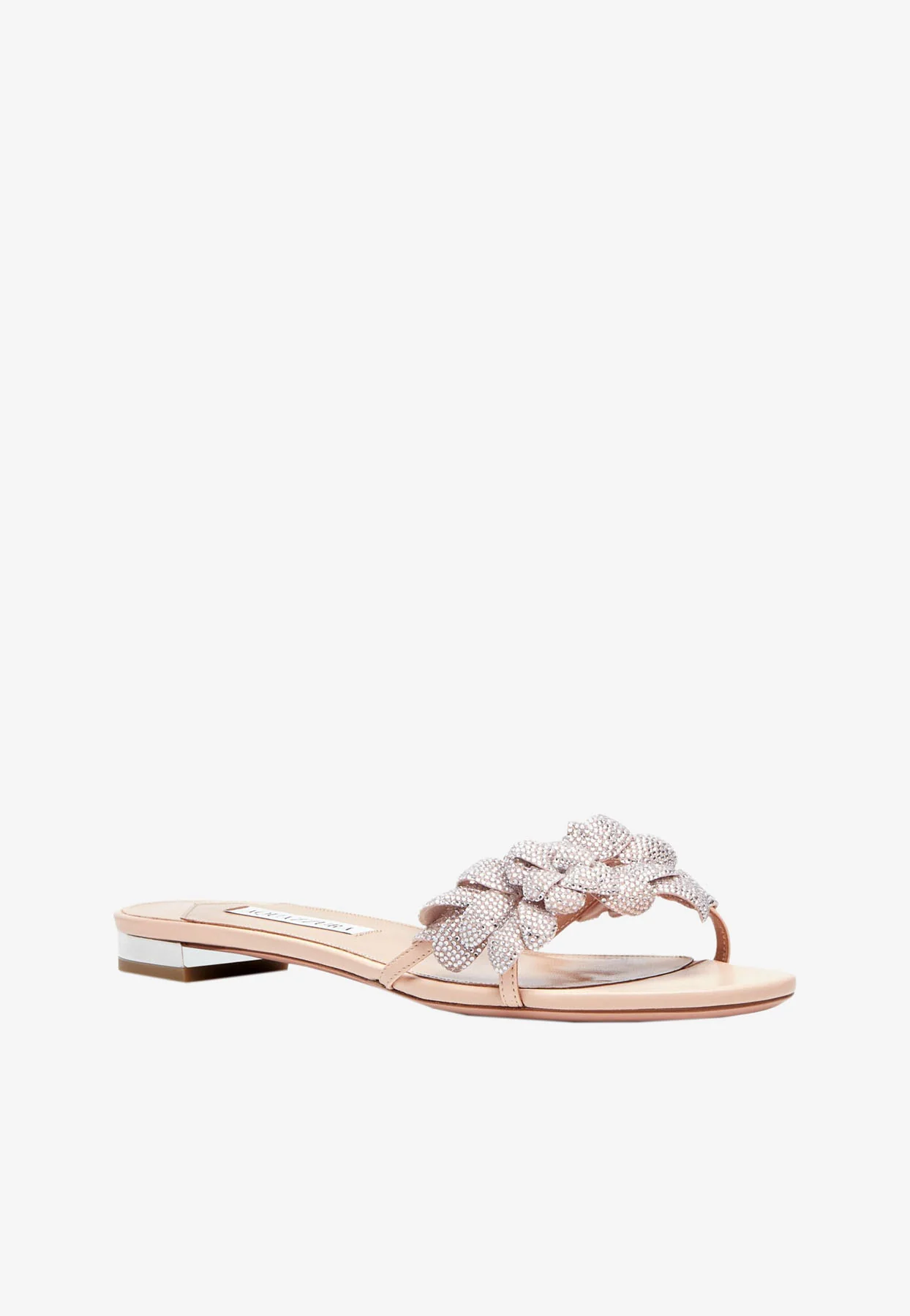Aquazzura Galactic Flower Slides in Leather Women Shoes