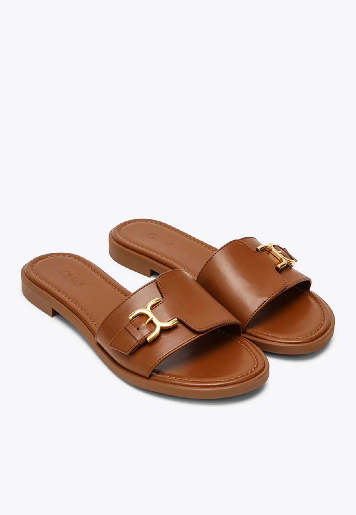 Chloe Marcie Calf Leather Flat Sandals