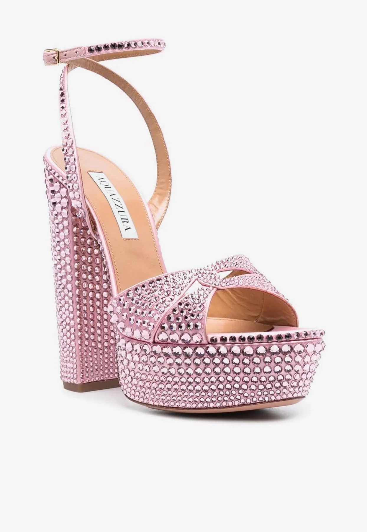 Aquazzura Sinner 140 Crystal-Embellished Platform Sandals Women Shoes