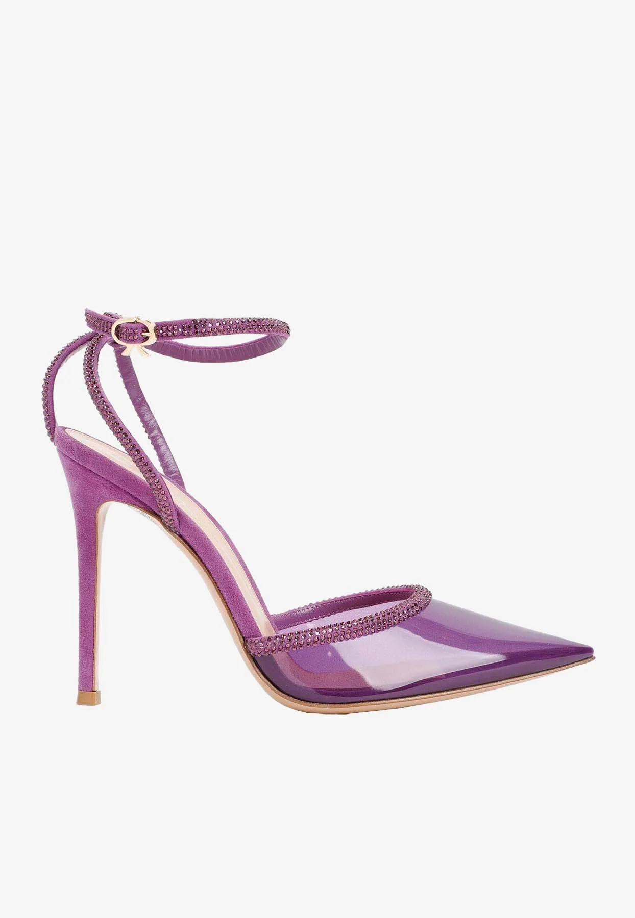 Gianvito Rossi 105 Crystal-Embellished Plexiglass Pumps