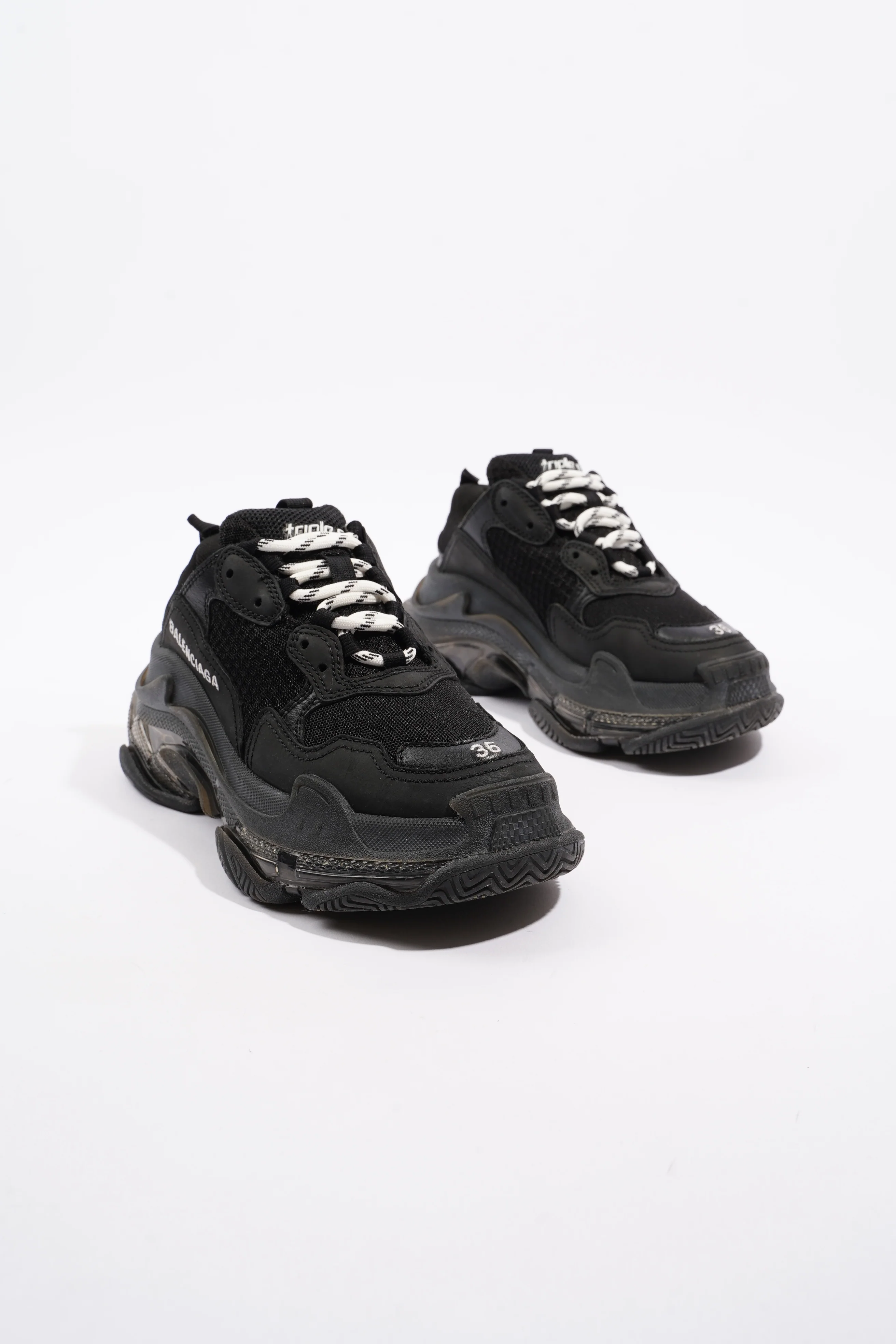 Balenciaga Triple S Black Clear Sole Mesh EU 36 UK 3