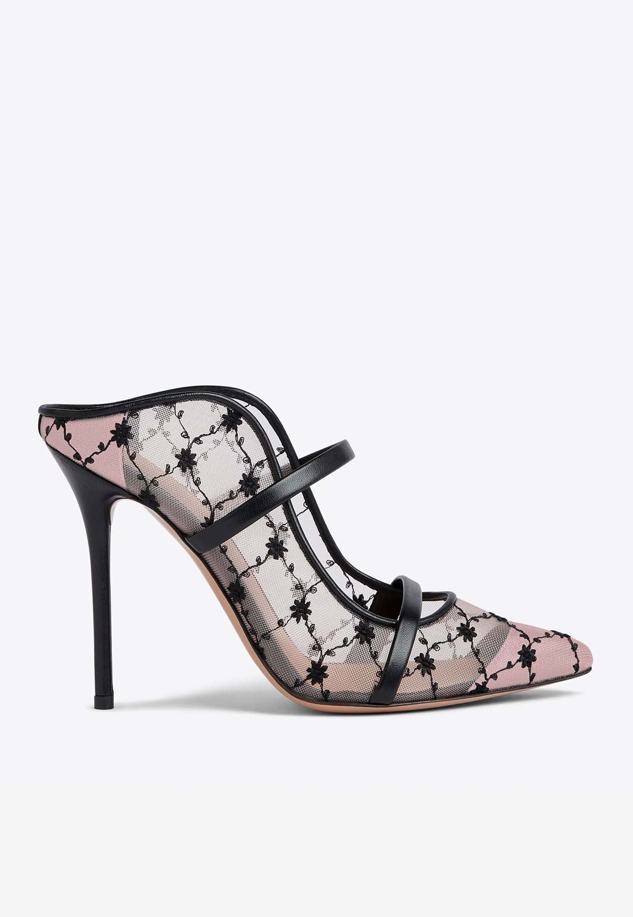 Malone Souliers Maureen 100 Floral Mesh Mules