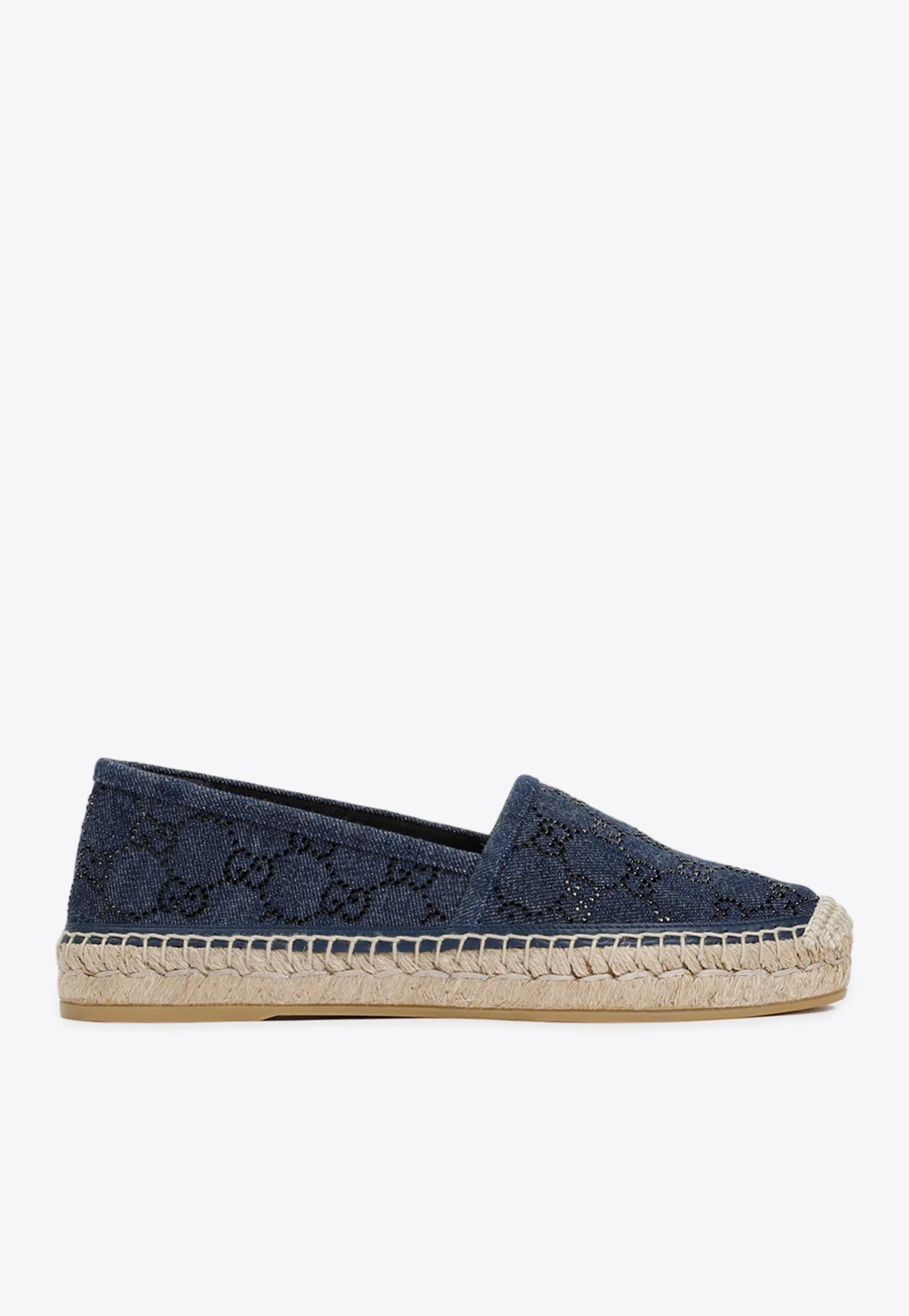 Gucci GG Crystal Denim Espadrilles