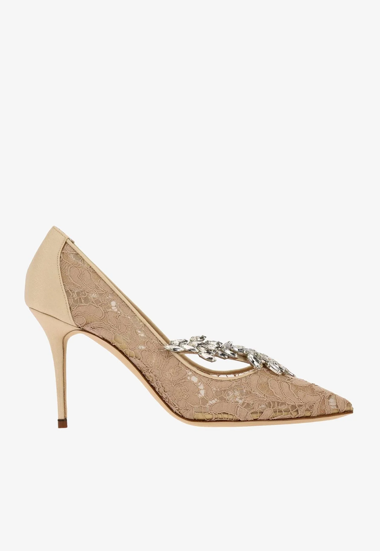 Manolo Blahnik Nadira 90 Lace Crystal-Embellished Pumps