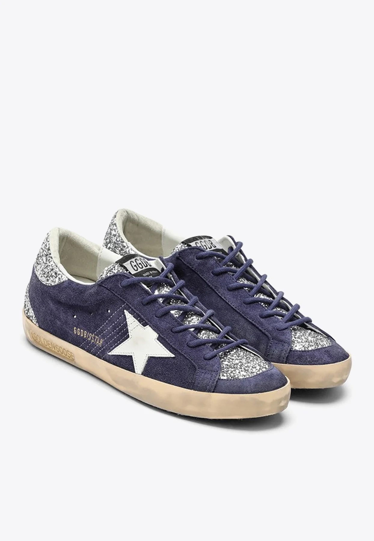 Golden Goose GGDB Super-Star Suede Sneakers with Glittered Heel Women Men