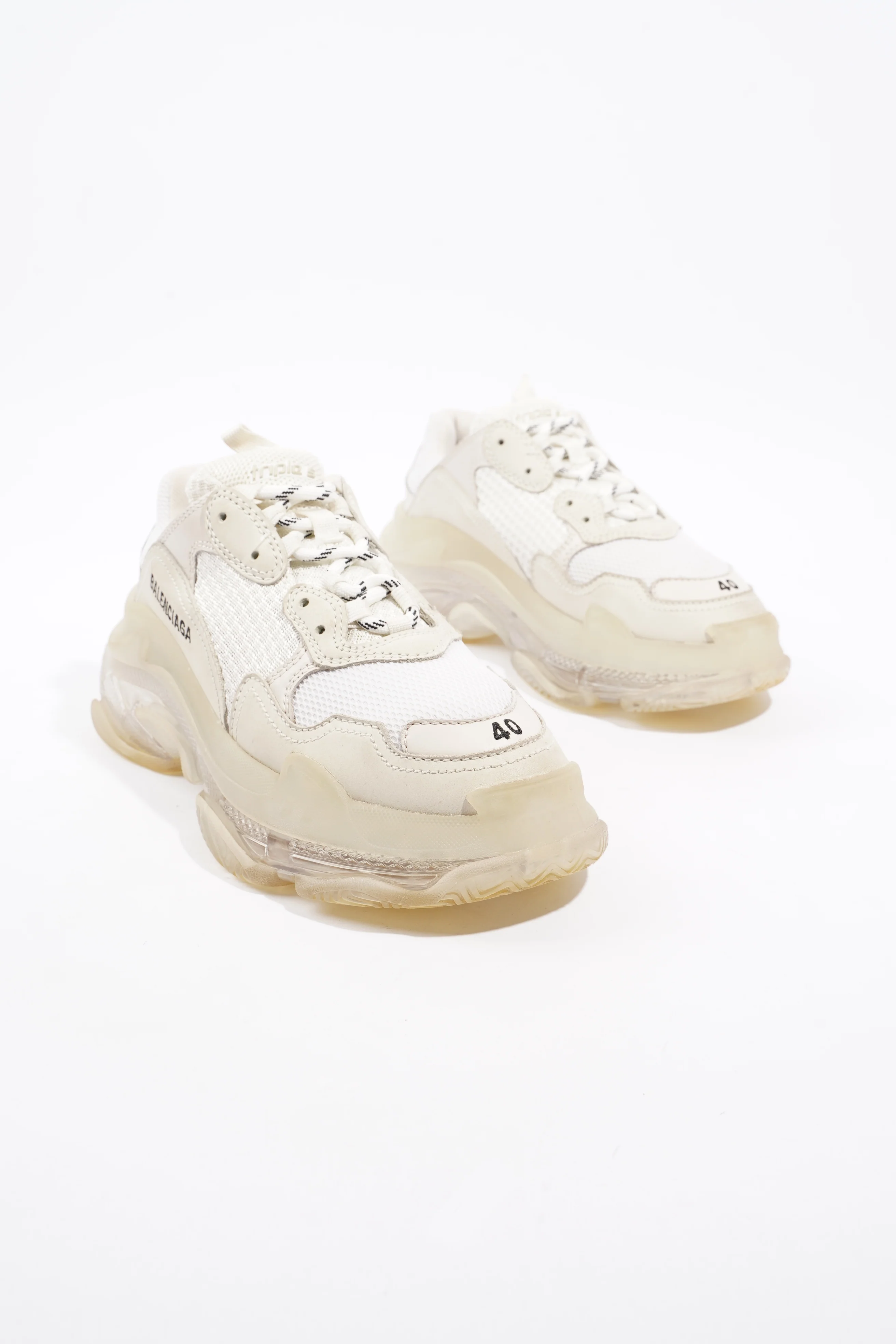 Balenciaga Triple S Clear Sole White Mesh EU 40 UK 7