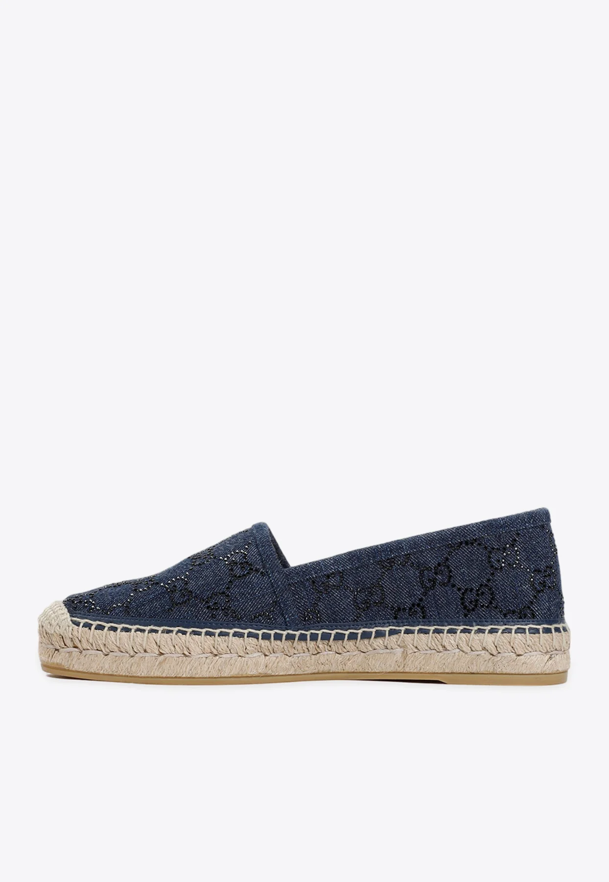 Gucci GG Crystal Denim Espadrilles