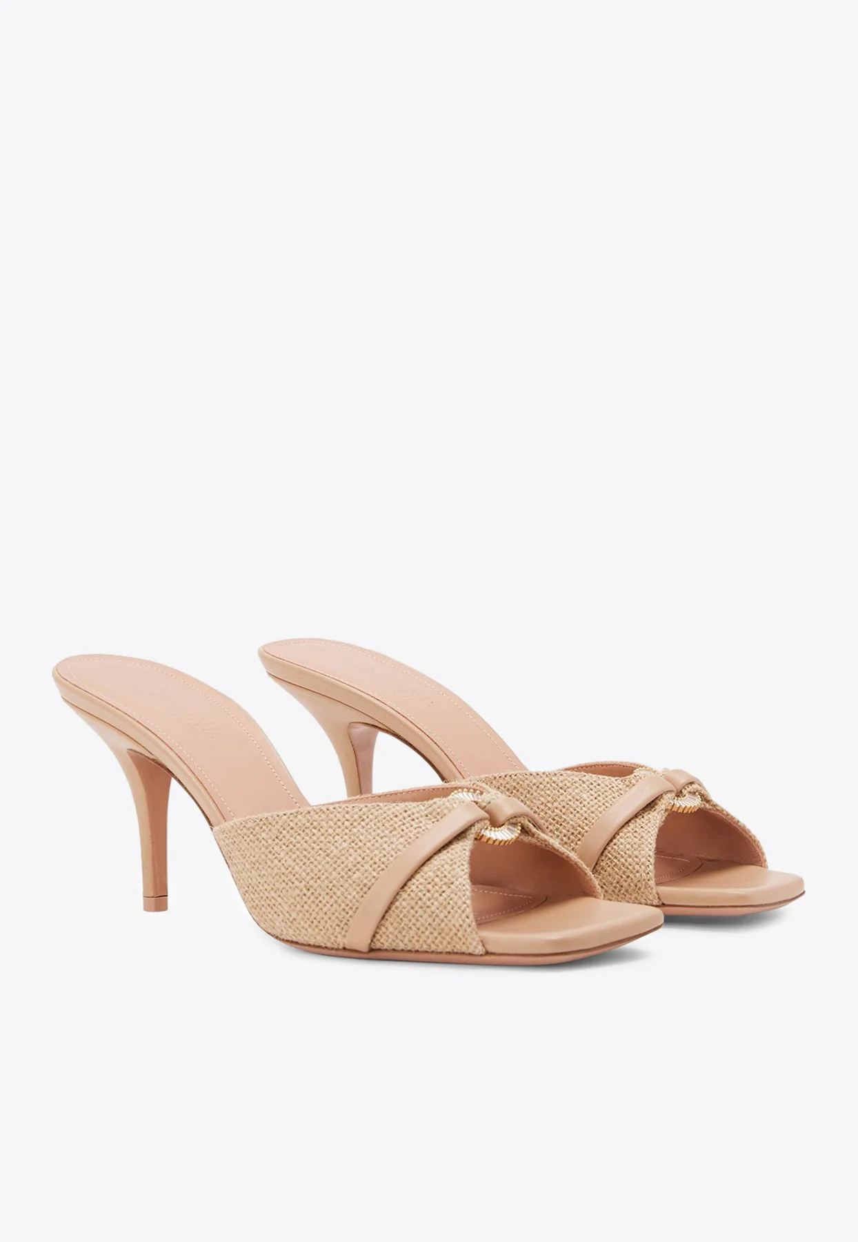Malone Souliers Patricia 70 Jute and Leather Mules