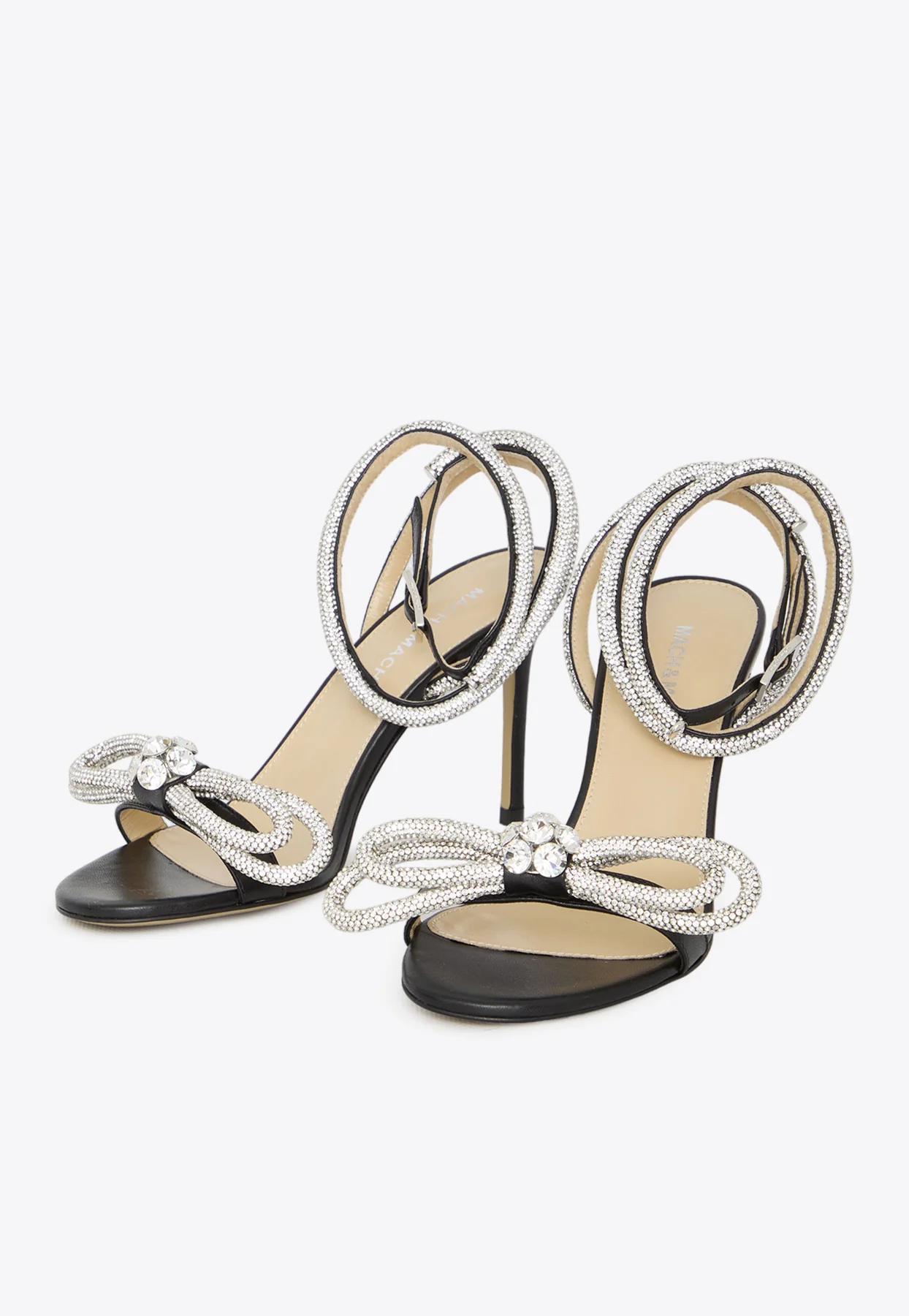 Mach and Mach 95 Double Bow Crystal-Embellished Sandals
