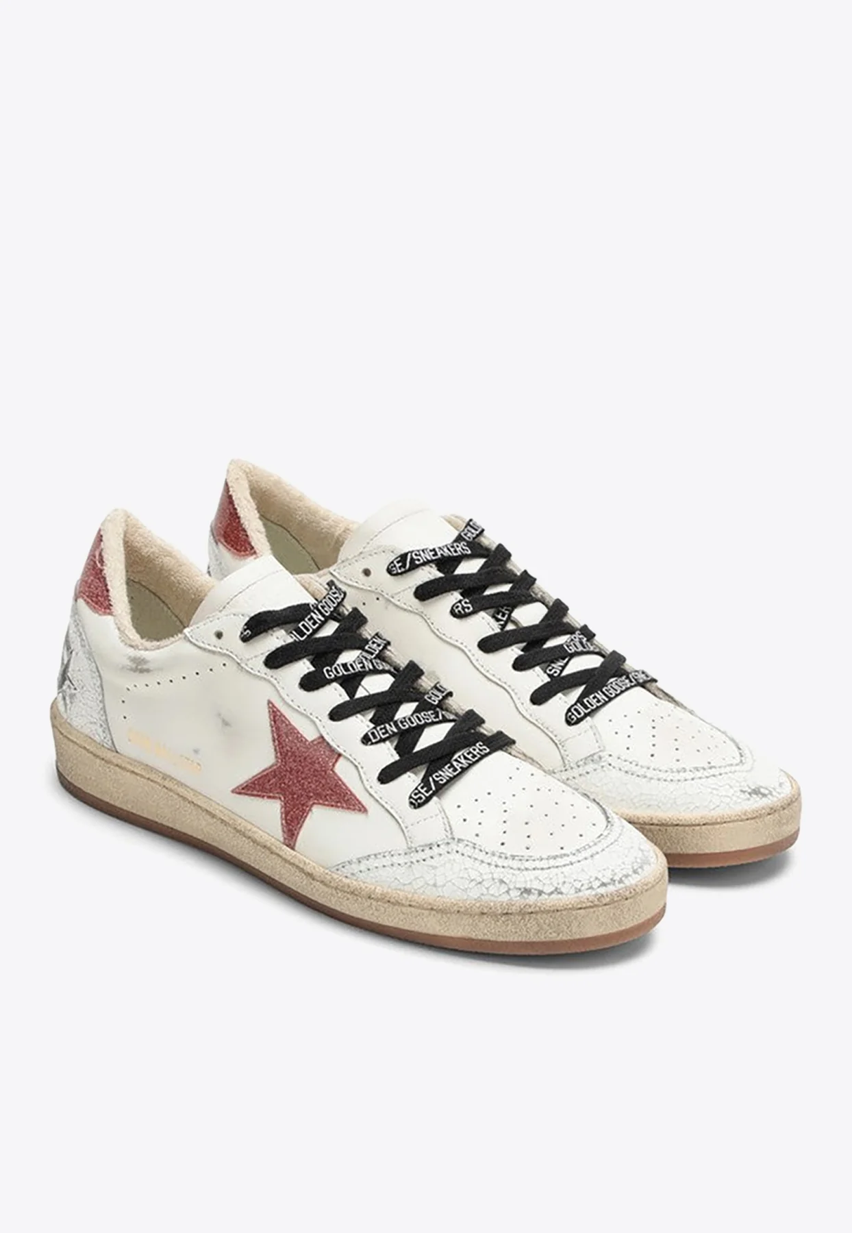 Golden Goose GGDB Ball Star Low-Top Sneakers with Glittered Star Women Men