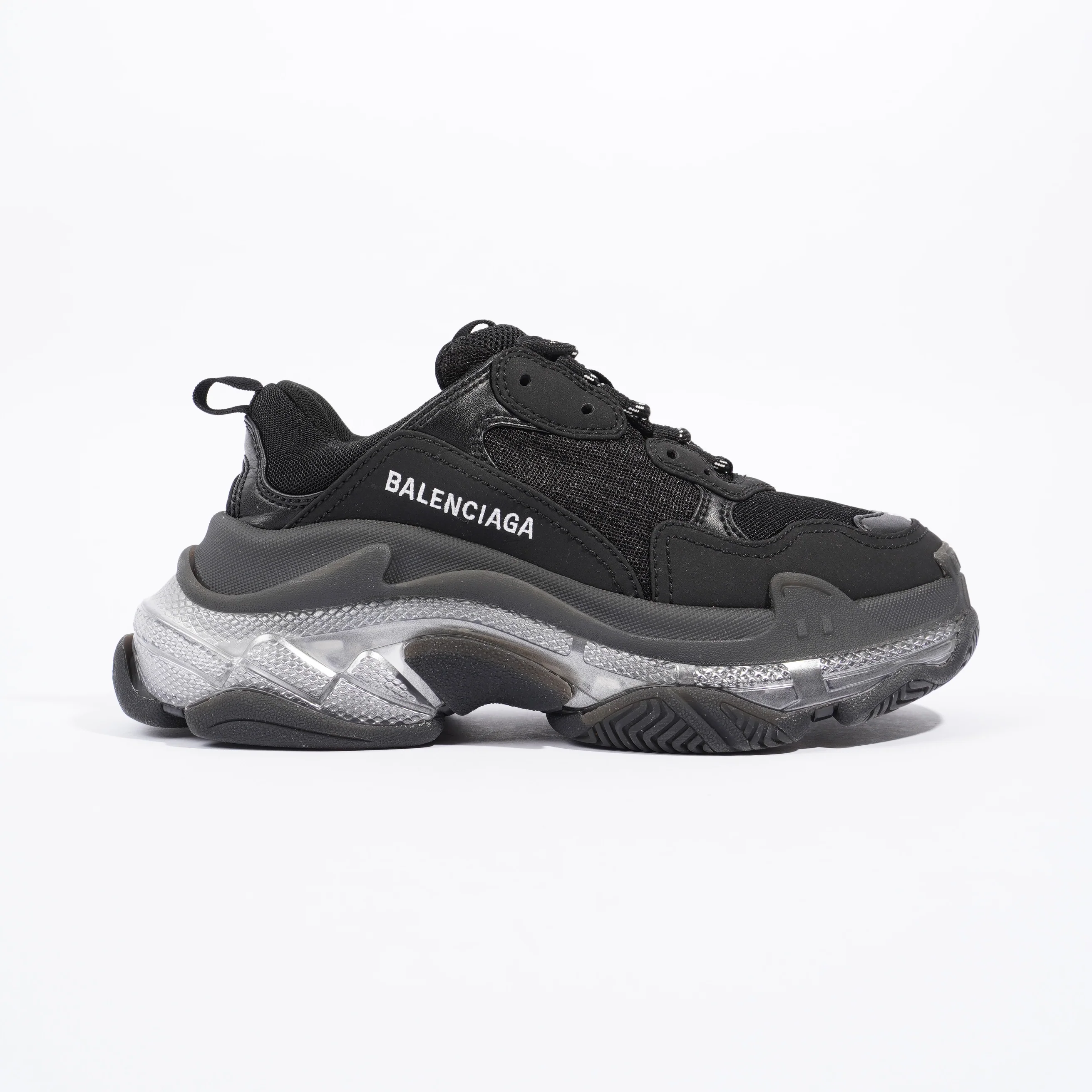 Balenciaga Triple S Clear Sole Black / White Mesh EU 37 UK 4