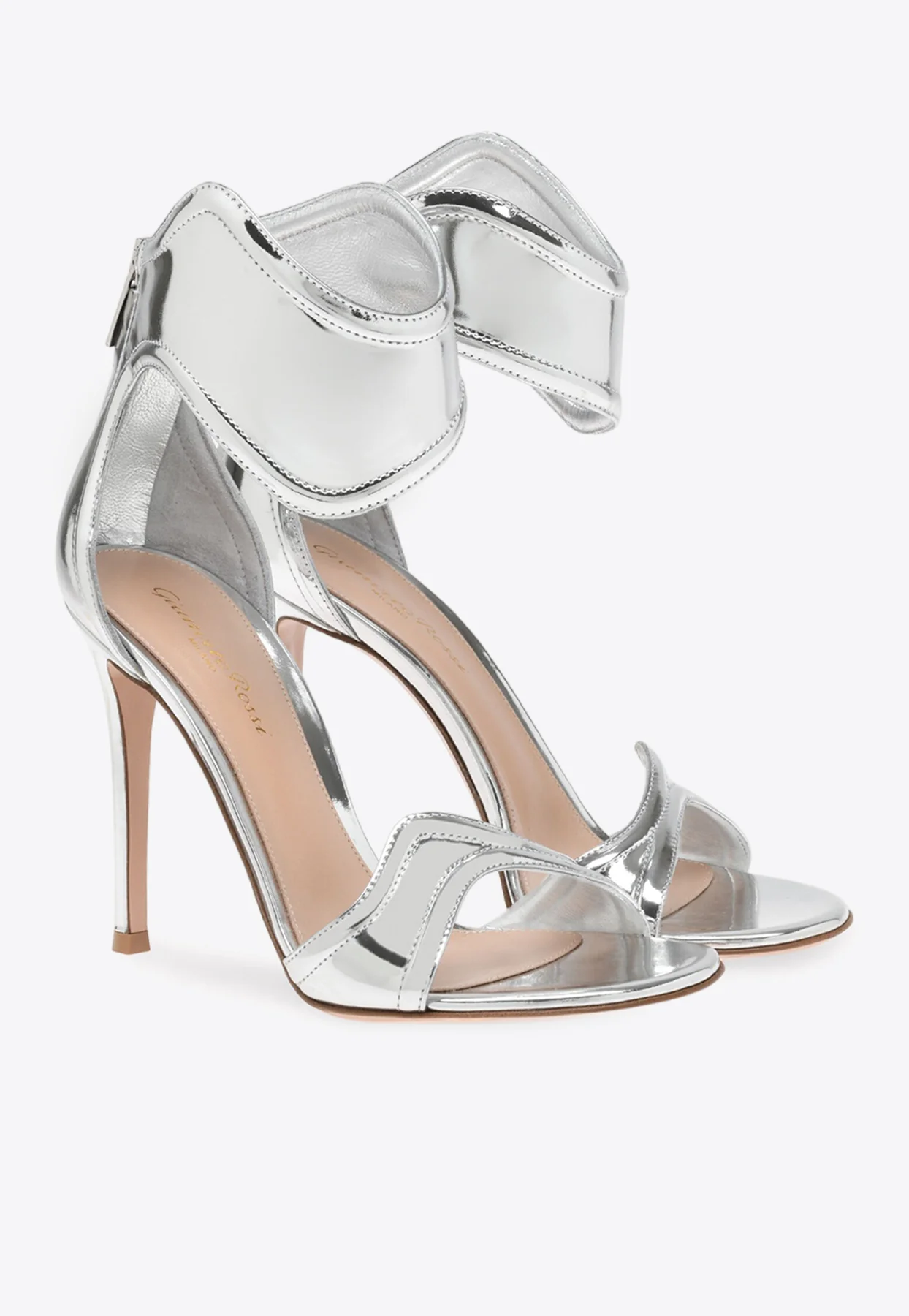 Gianvito Rossi Lucrezia 105 Metallic-Leather Sandals