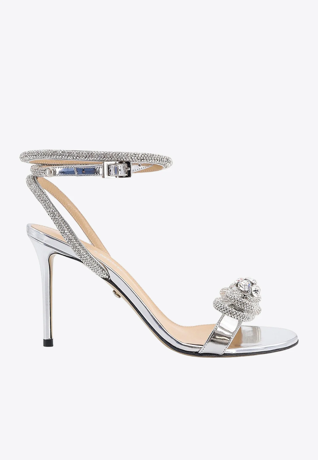 Mach and Mach 95 Double Bow Metallic Leather Sandals