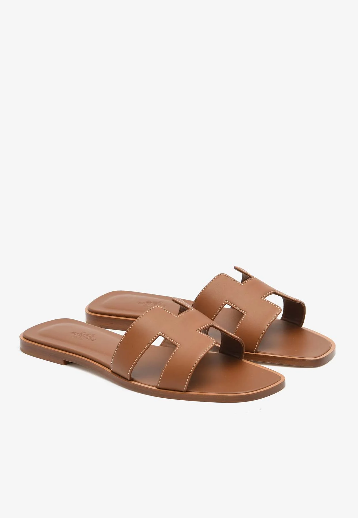 Hermes Oran H Cut-Out Sandals in Box Calfskin