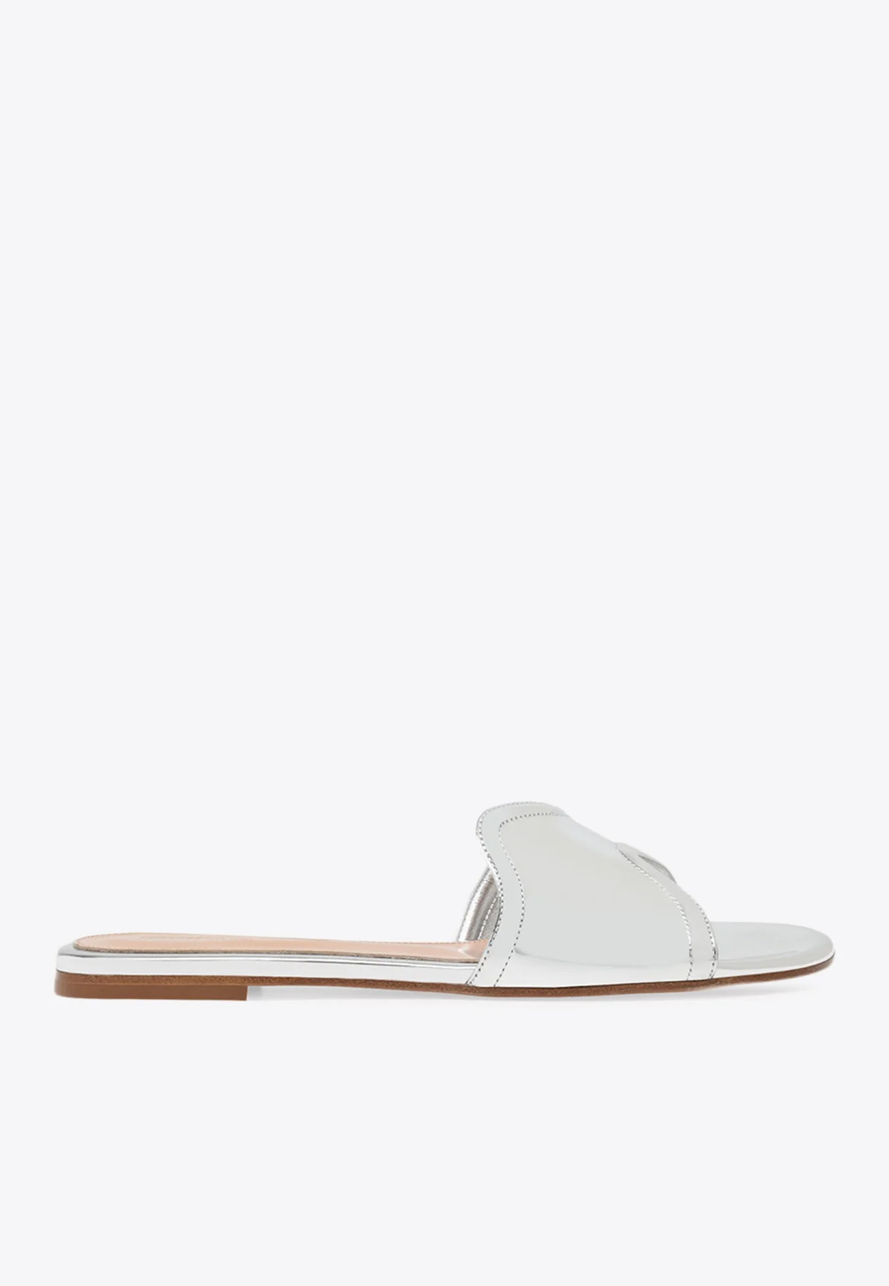 Gianvito Rossi Lucrezia Metallic-Leather Slides