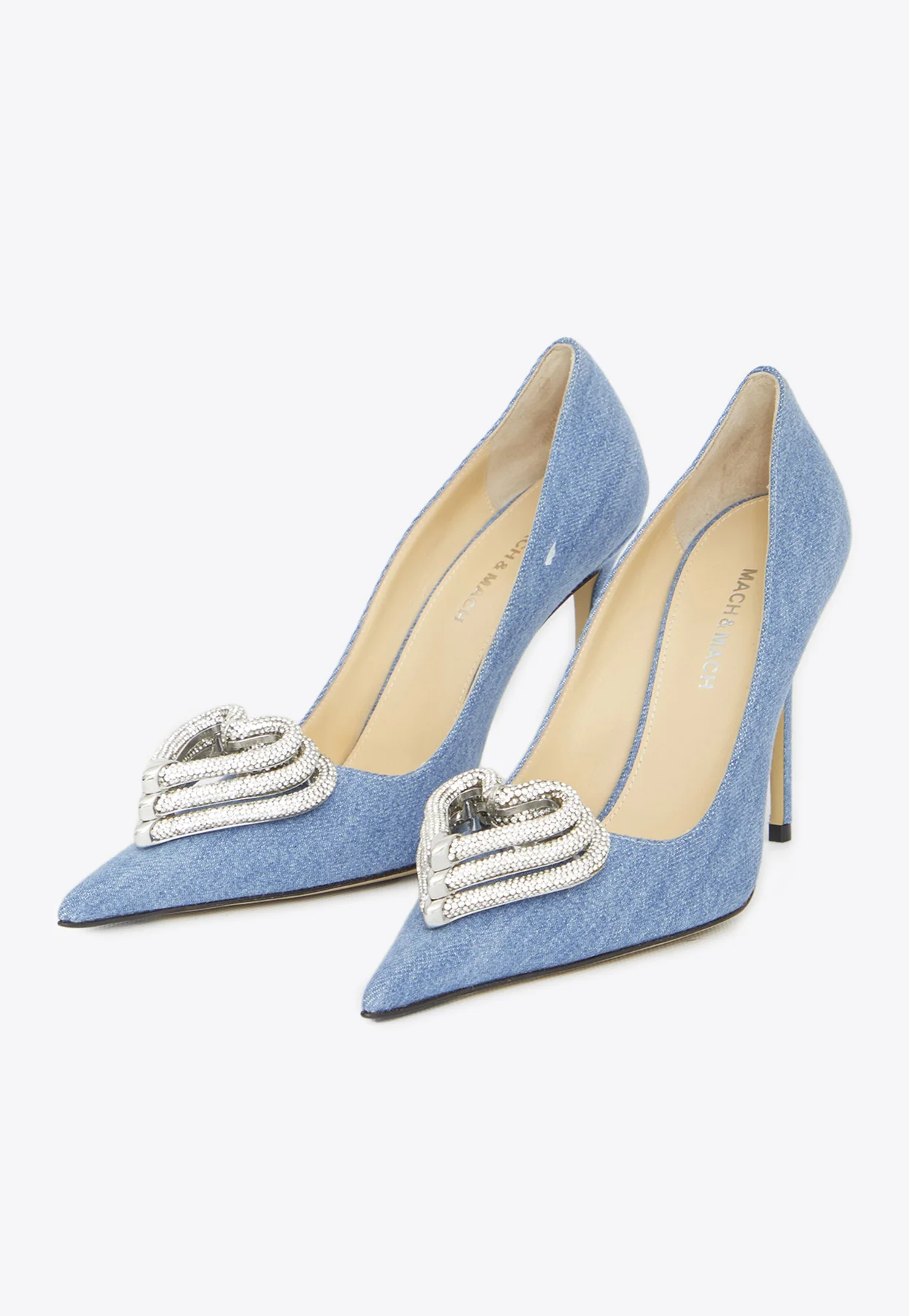 Mach and Mach 110 Triple Heart Denim Pumps