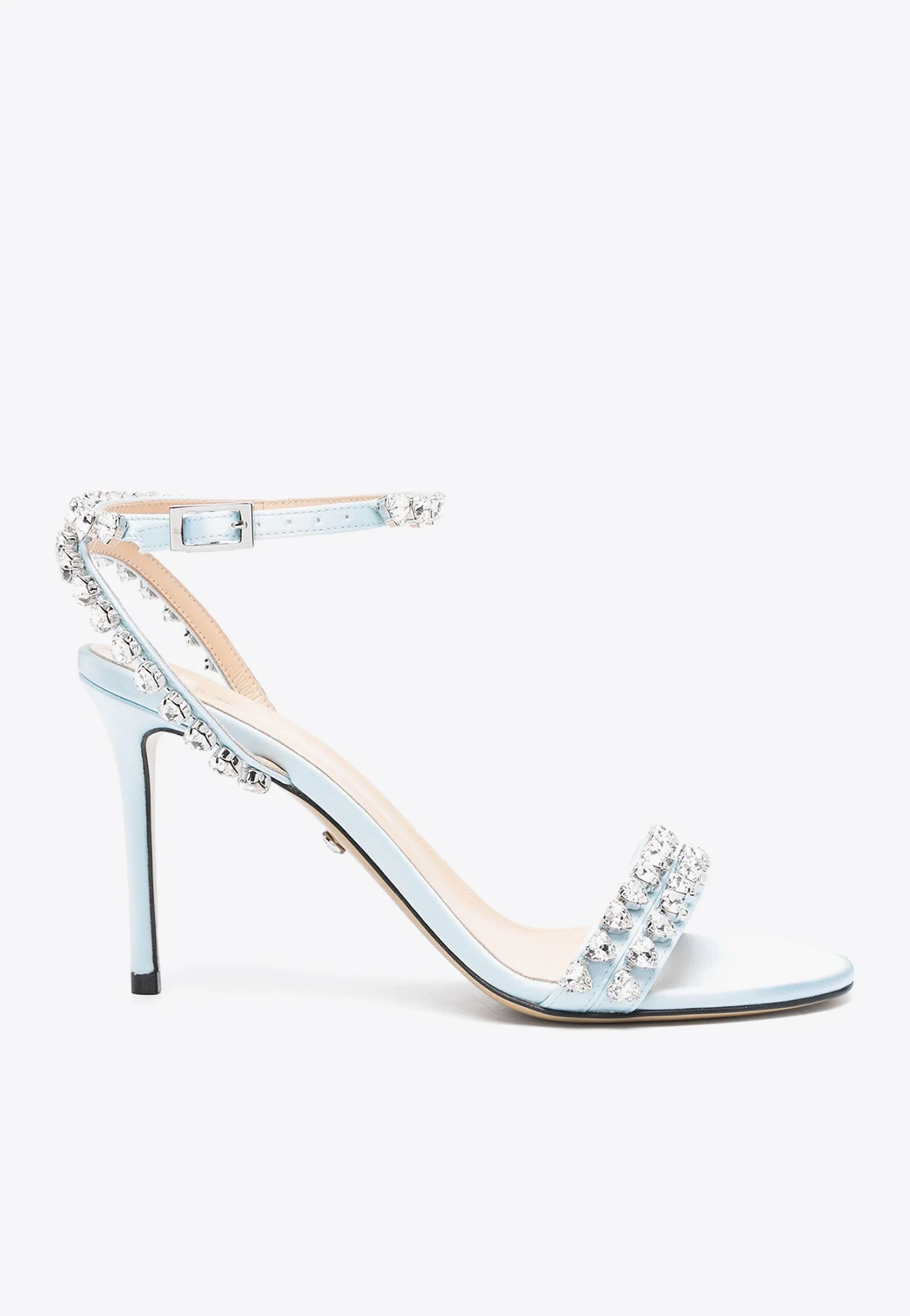 Mach and Mach Audrey 95 Crystal Embellished Satin Sandals