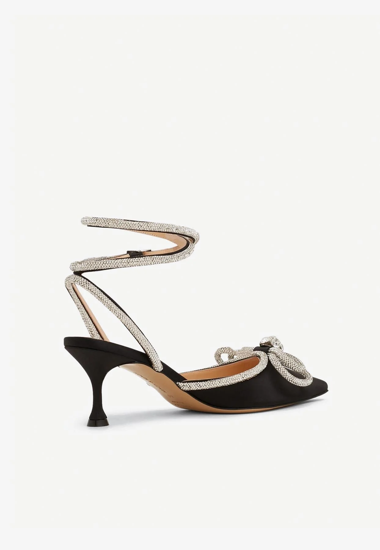 Mach and Mach 65 Double-Bow Crystal-Embellished Satin Pumps