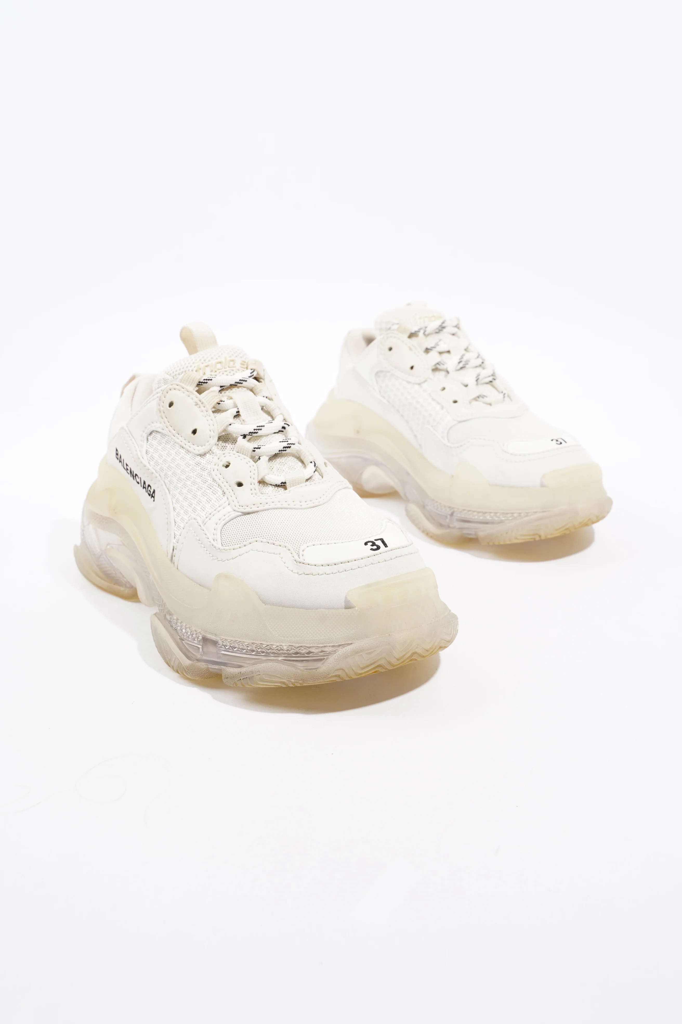 Balenciaga Triple S Clear sole White Mesh EU 37 UK 4