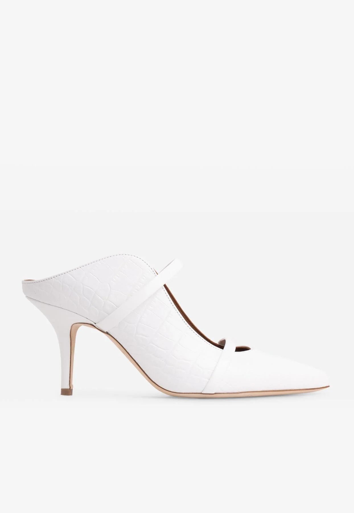 Malone Souliers Maureen 70 Mules in Croc-Embossed Leather