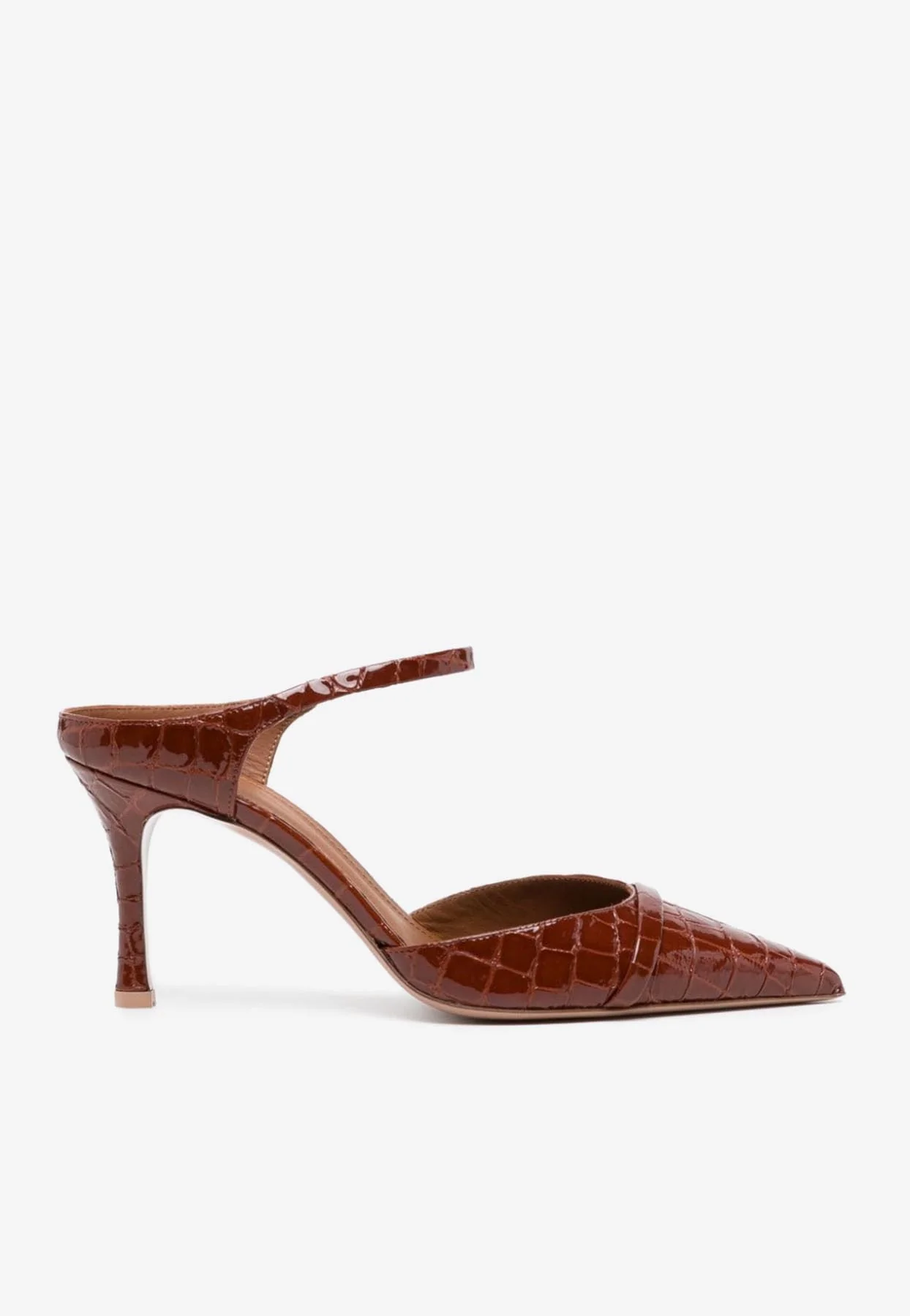 Malone Souliers Uma 80 Croc-Embossed Leather Pumps