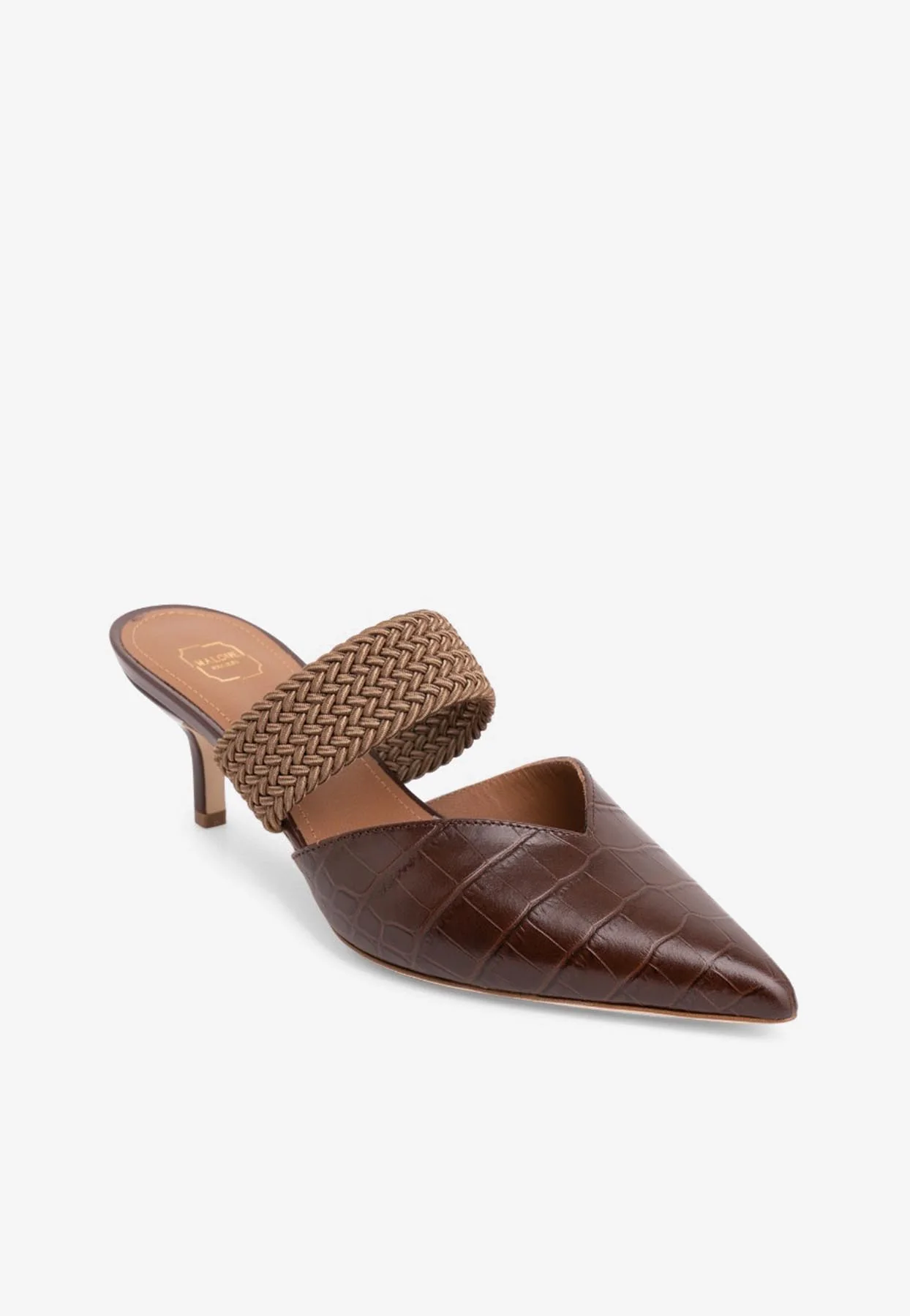 Malone Souliers Maisie 45 Mules in Croc-Embossed Leather
