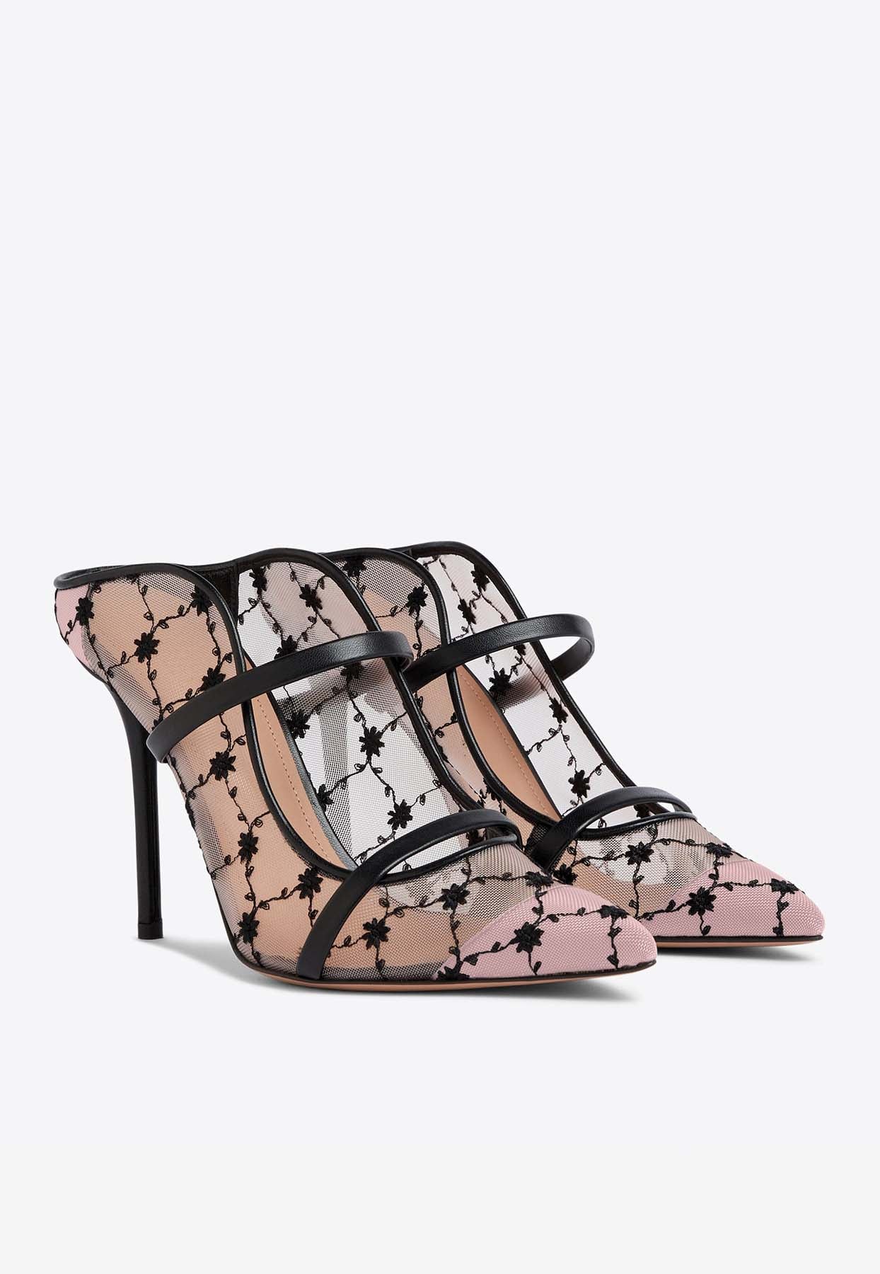 Malone Souliers Maureen 100 Floral Mesh Mules