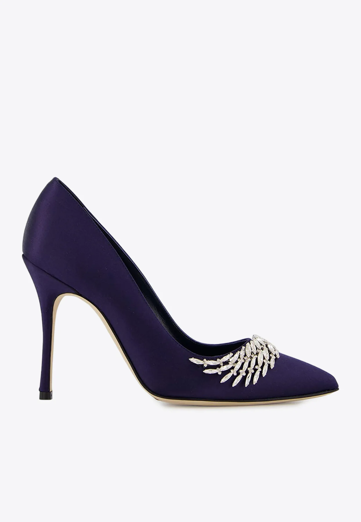 Manolo Blahnik Pluma 105 Crystal-Embellished Pumps