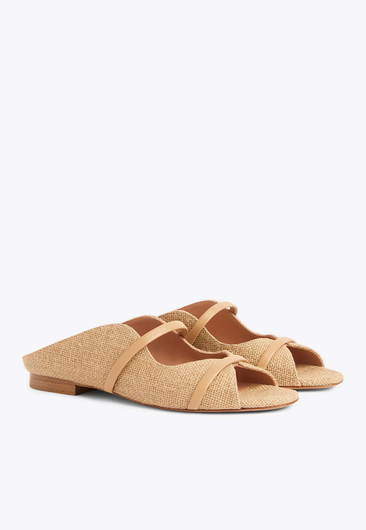 Malone Souliers Norah Peep-Toe Flat Sandals