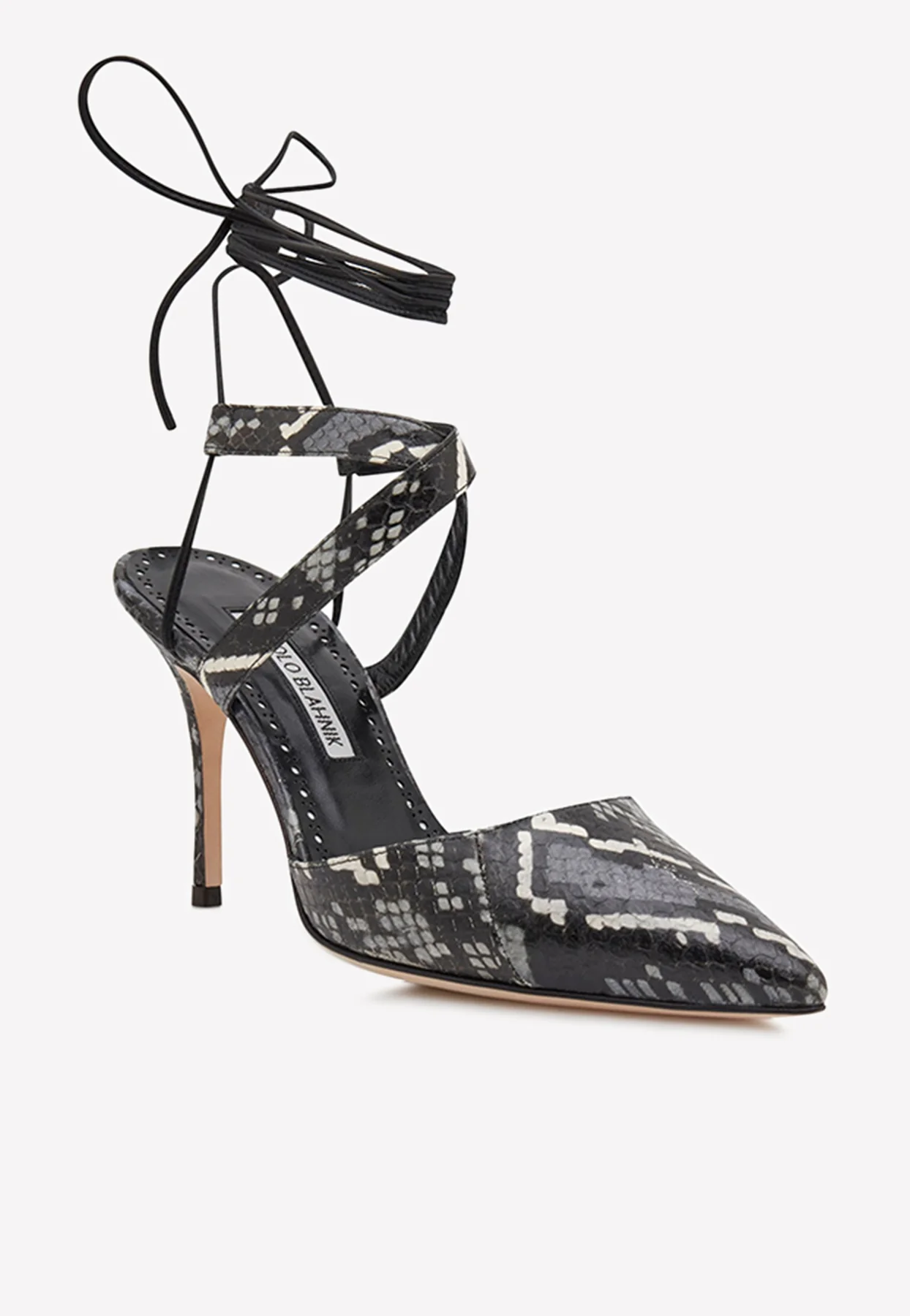 Manolo Blahnik Amirat 90 Snakeskin Pumps