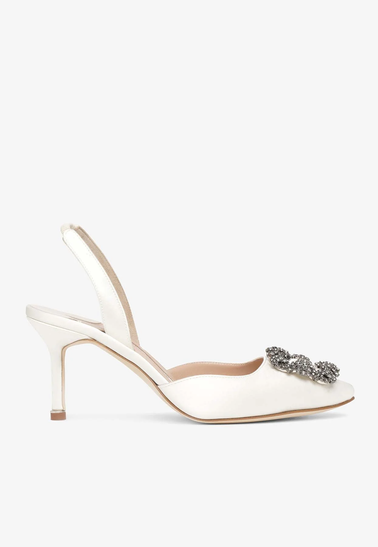 Manolo Blahnik Hangisi 70 Satin Slingback Pumps
