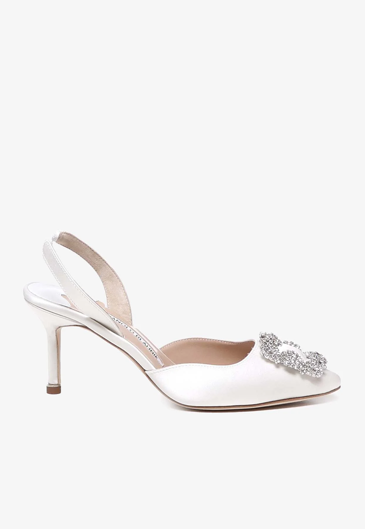 Manolo Blahnik Hangisi 70 Satin Slingback Pumps