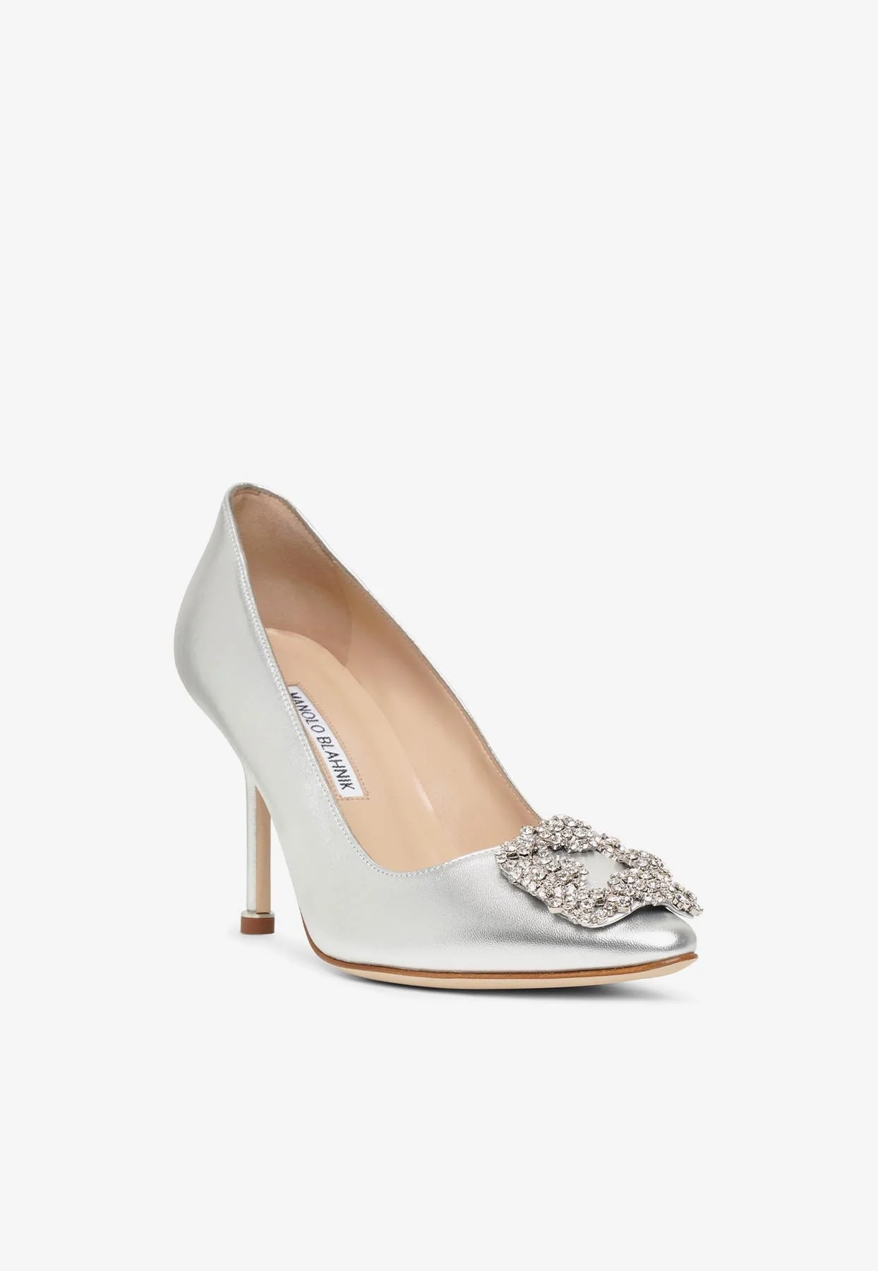 Manolo Blahnik Hangisi 90 Crystal Buckle Pumps