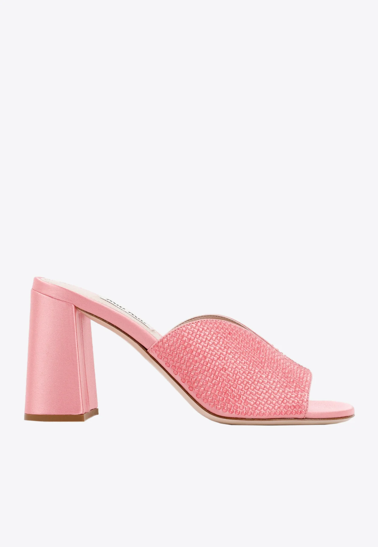 Miu Miu 85 Crystal-Embellished Satin Sandals